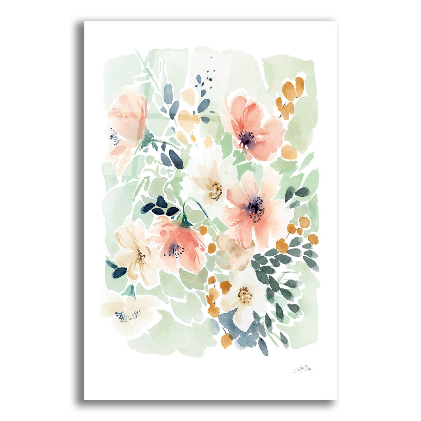 Epic Art 'Spring Florals' by Katrina Pete, Acrylic Glass Wall Art,12x16