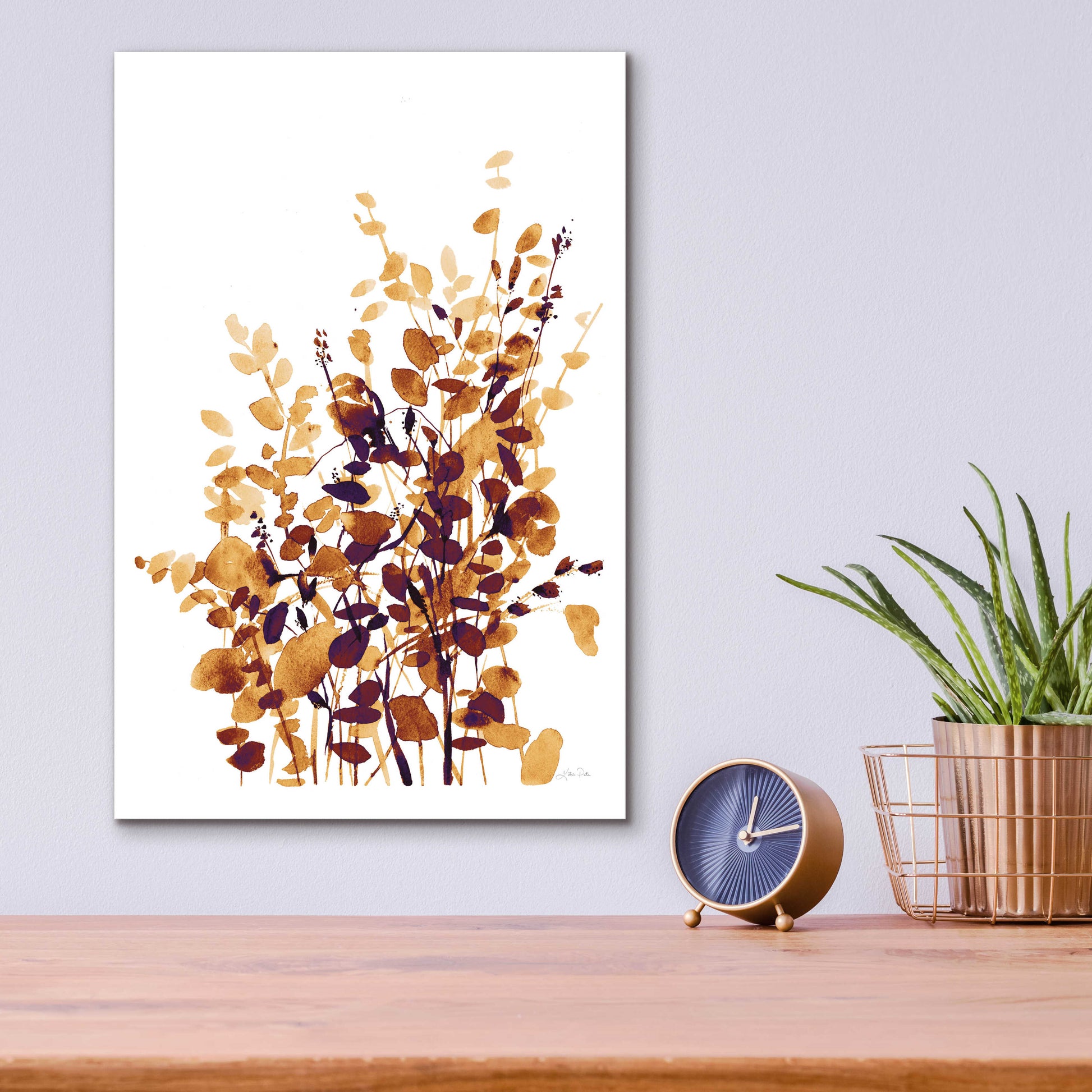 Epic Art 'Brown Botanicals' by Katrina Pete, Acrylic Glass Wall Art,12x16