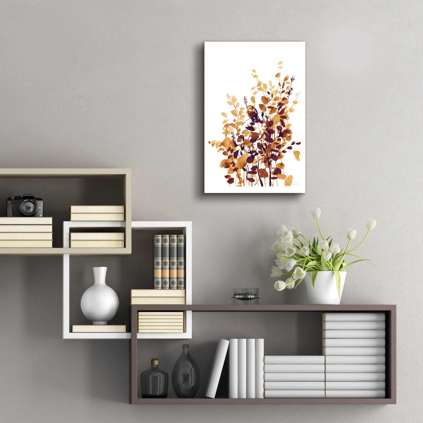 Epic Art 'Brown Botanicals' by Katrina Pete, Acrylic Glass Wall Art,16x24