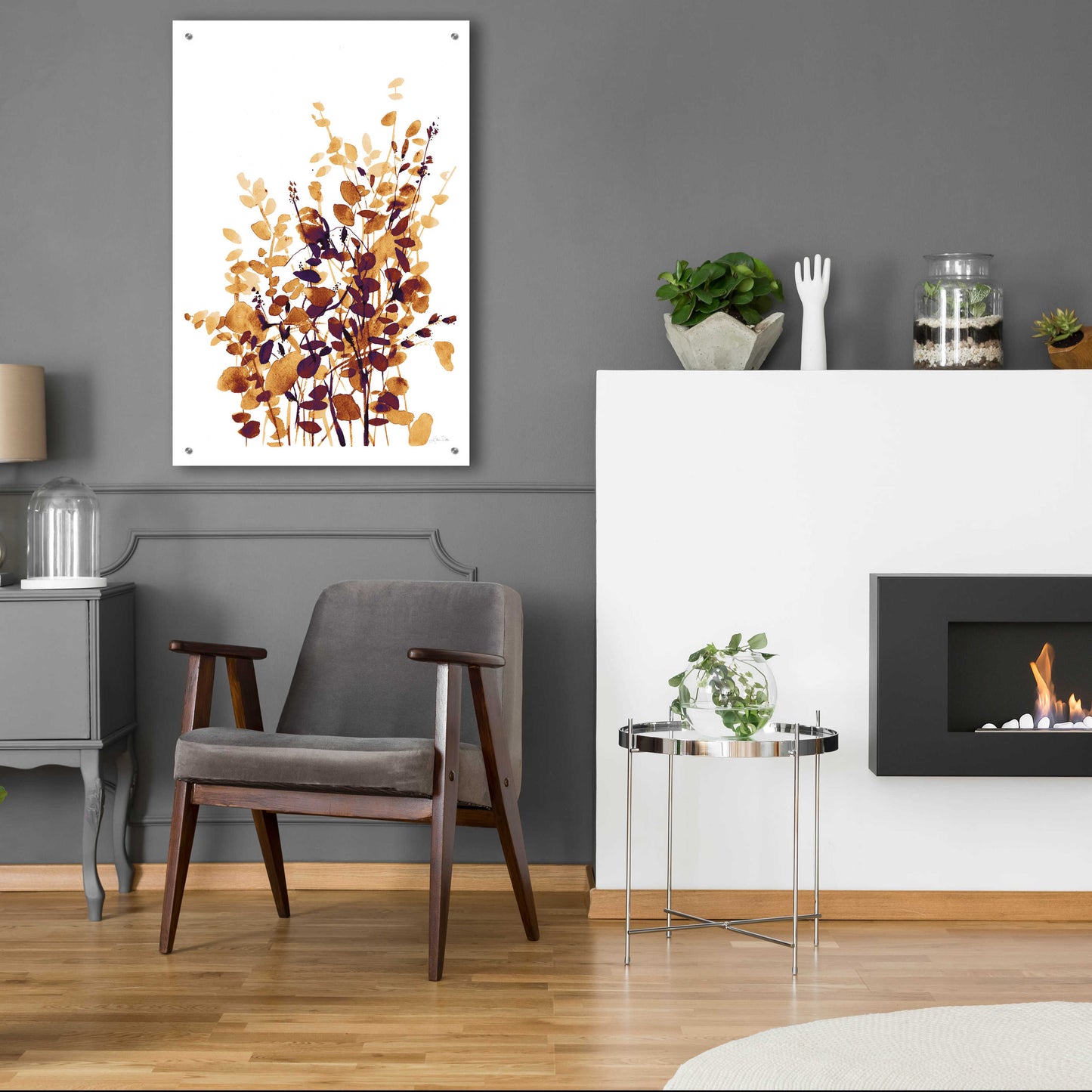 Epic Art 'Brown Botanicals' by Katrina Pete, Acrylic Glass Wall Art,24x36