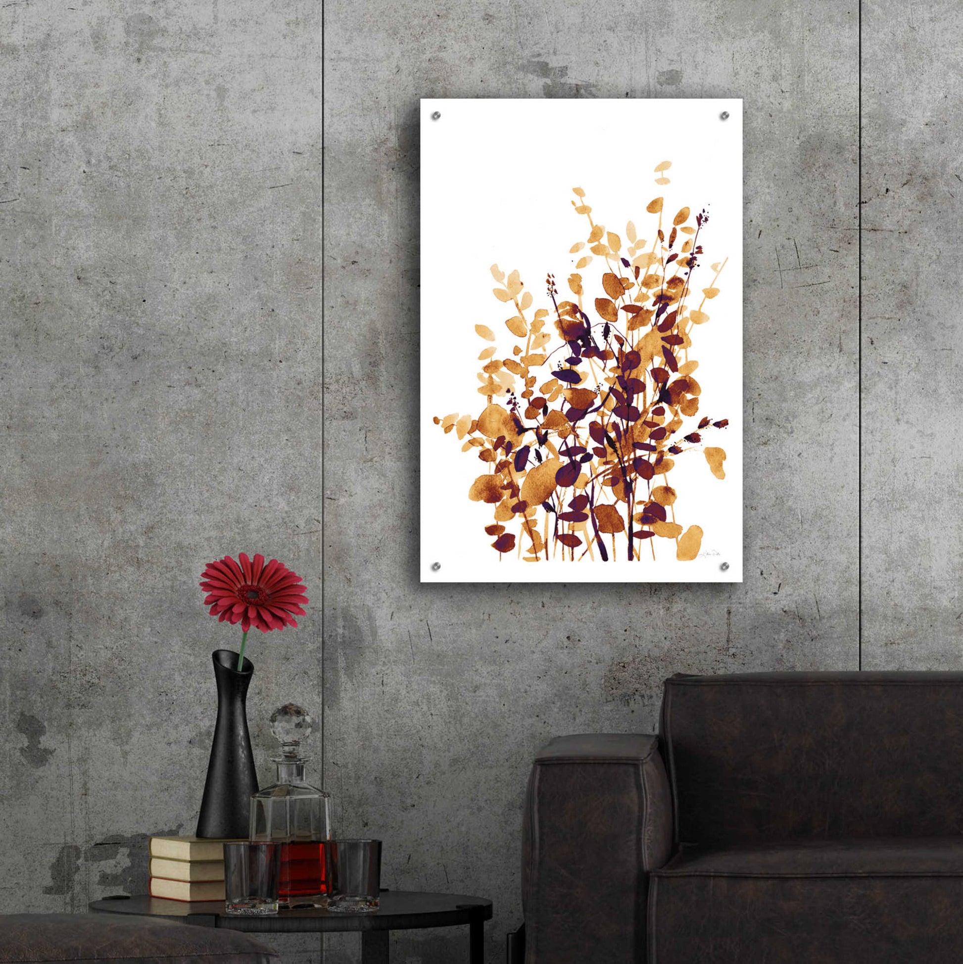 Epic Art 'Brown Botanicals' by Katrina Pete, Acrylic Glass Wall Art,24x36