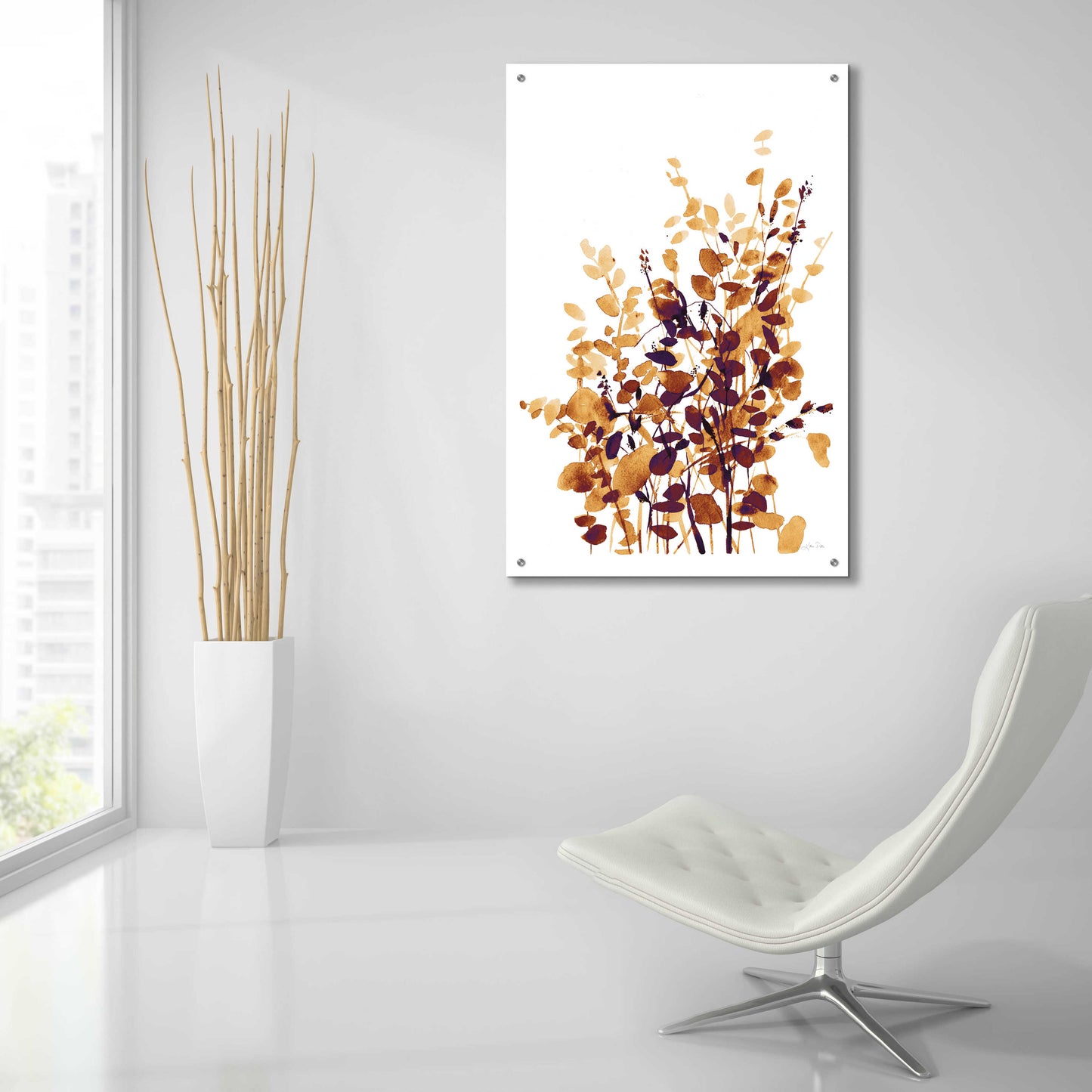 Epic Art 'Brown Botanicals' by Katrina Pete, Acrylic Glass Wall Art,24x36