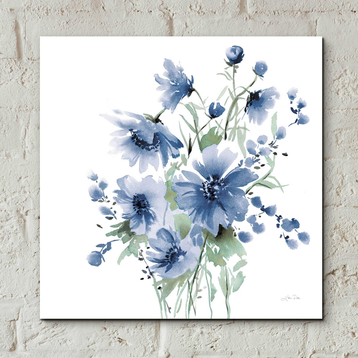 Epic Art 'Secret Garden Bouquet I Blue' by Katrina Pete, Acrylic Glass Wall Art,12x12