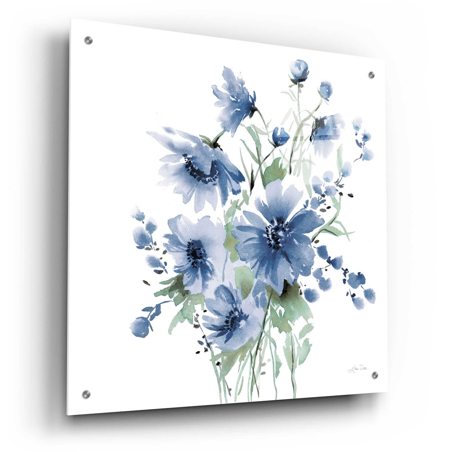 Epic Art 'Secret Garden Bouquet I Blue' by Katrina Pete, Acrylic Glass Wall Art,24x24