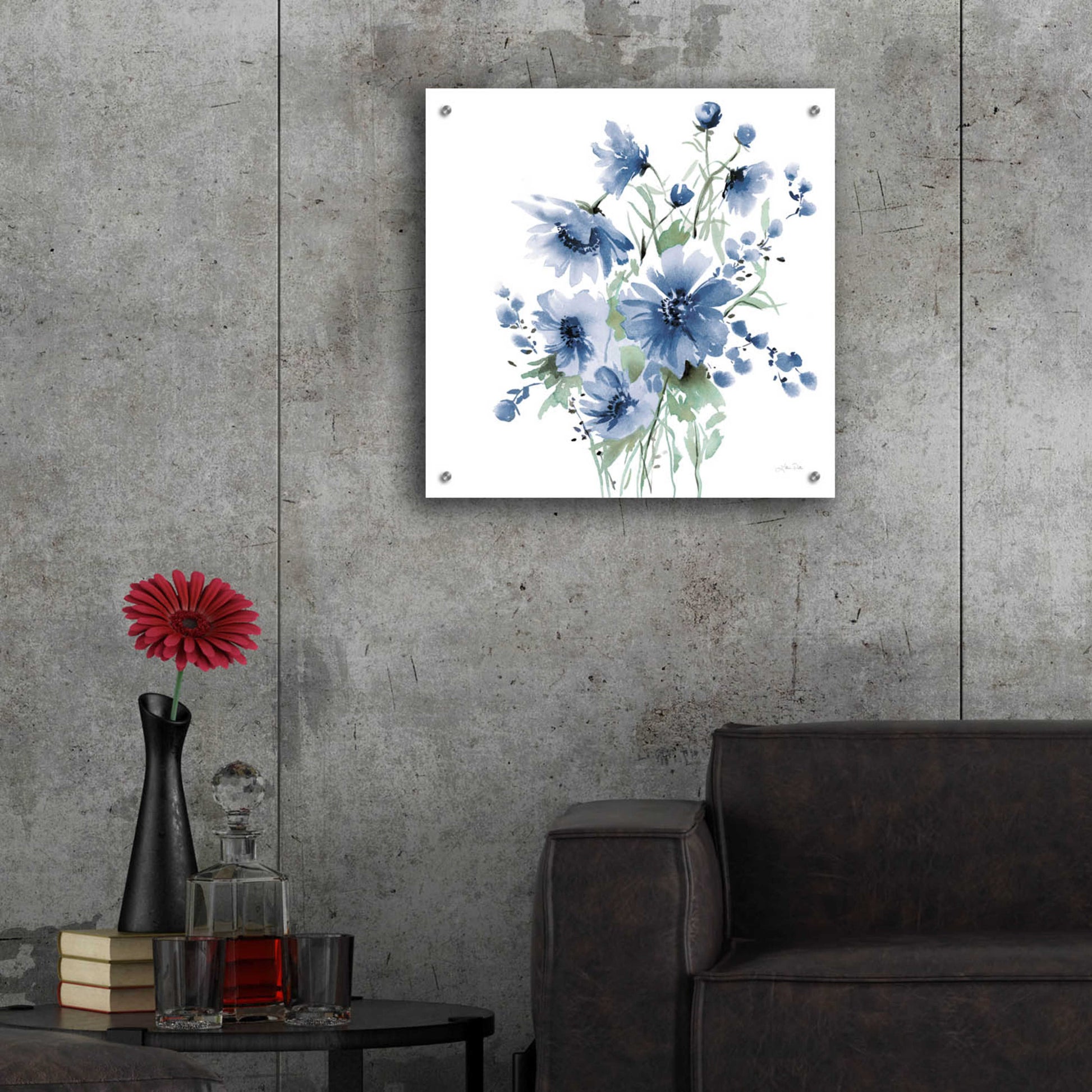 Epic Art 'Secret Garden Bouquet I Blue' by Katrina Pete, Acrylic Glass Wall Art,24x24