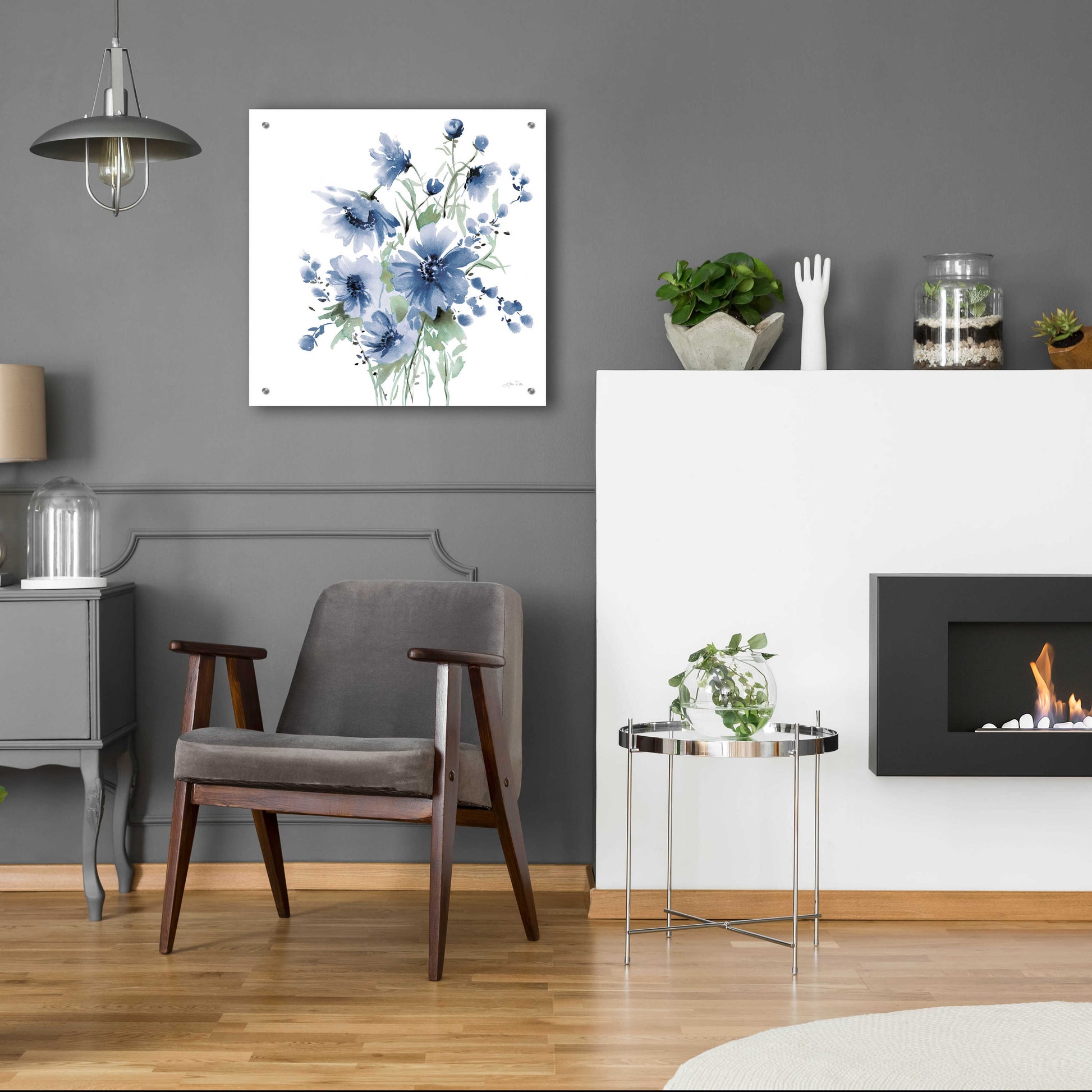 Epic Art 'Secret Garden Bouquet I Blue' by Katrina Pete, Acrylic Glass Wall Art,24x24