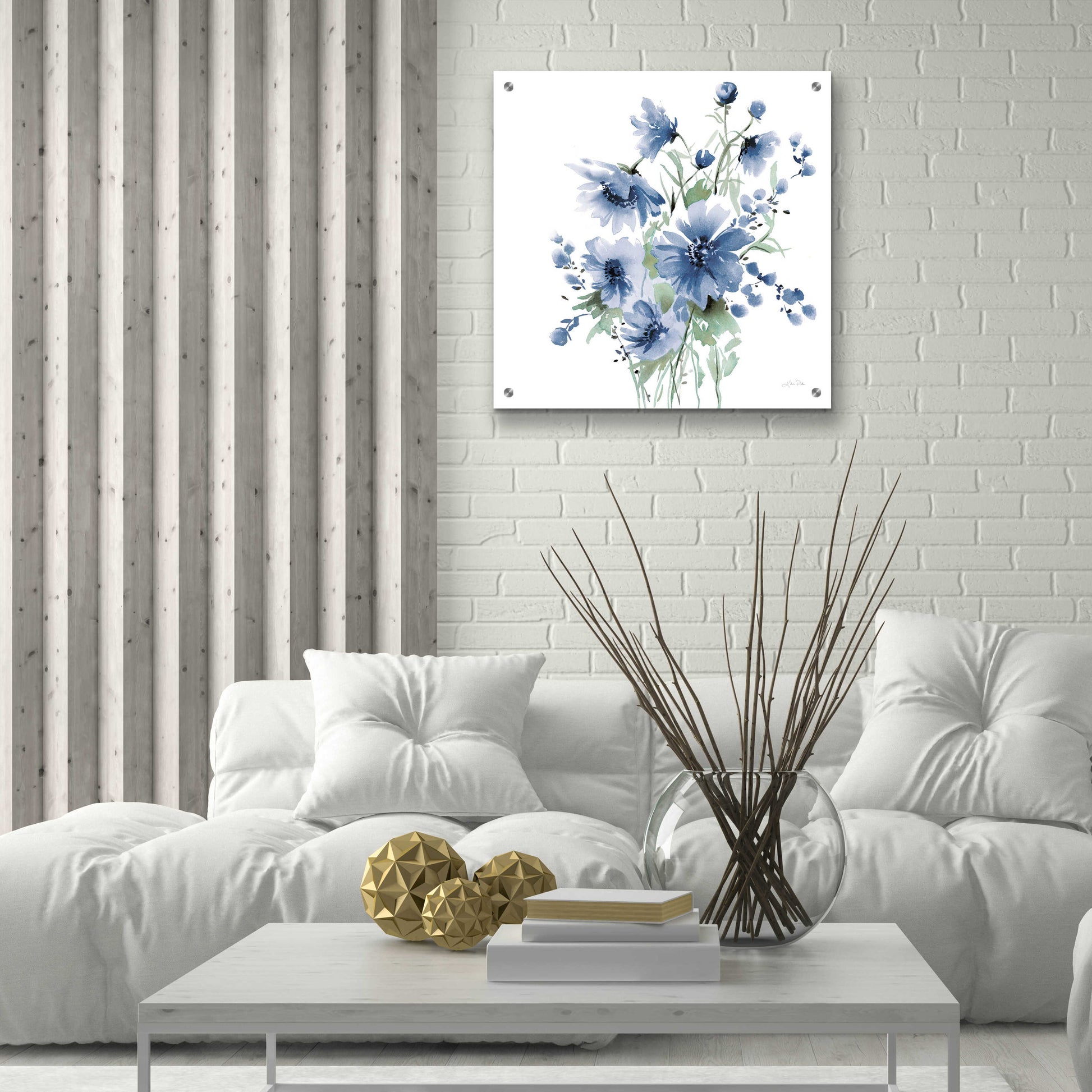 Epic Art 'Secret Garden Bouquet I Blue' by Katrina Pete, Acrylic Glass Wall Art,24x24