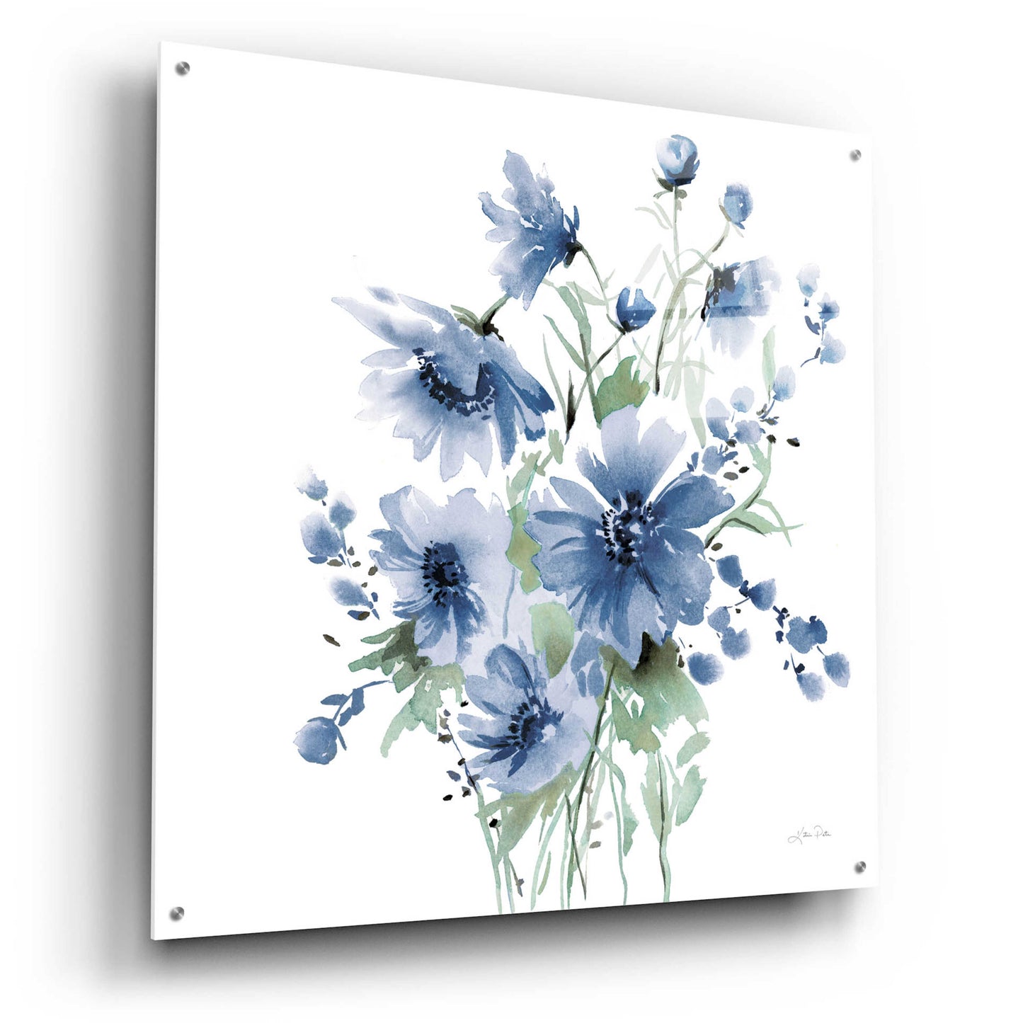 Epic Art 'Secret Garden Bouquet I Blue' by Katrina Pete, Acrylic Glass Wall Art,36x36