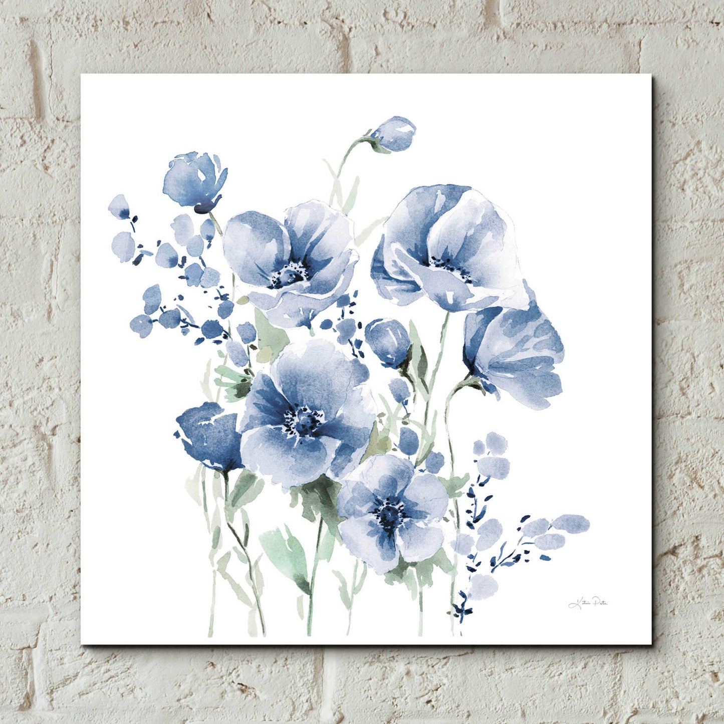 Epic Art 'Secret Garden Bouquet II Blue' by Katrina Pete, Acrylic Glass Wall Art,12x12