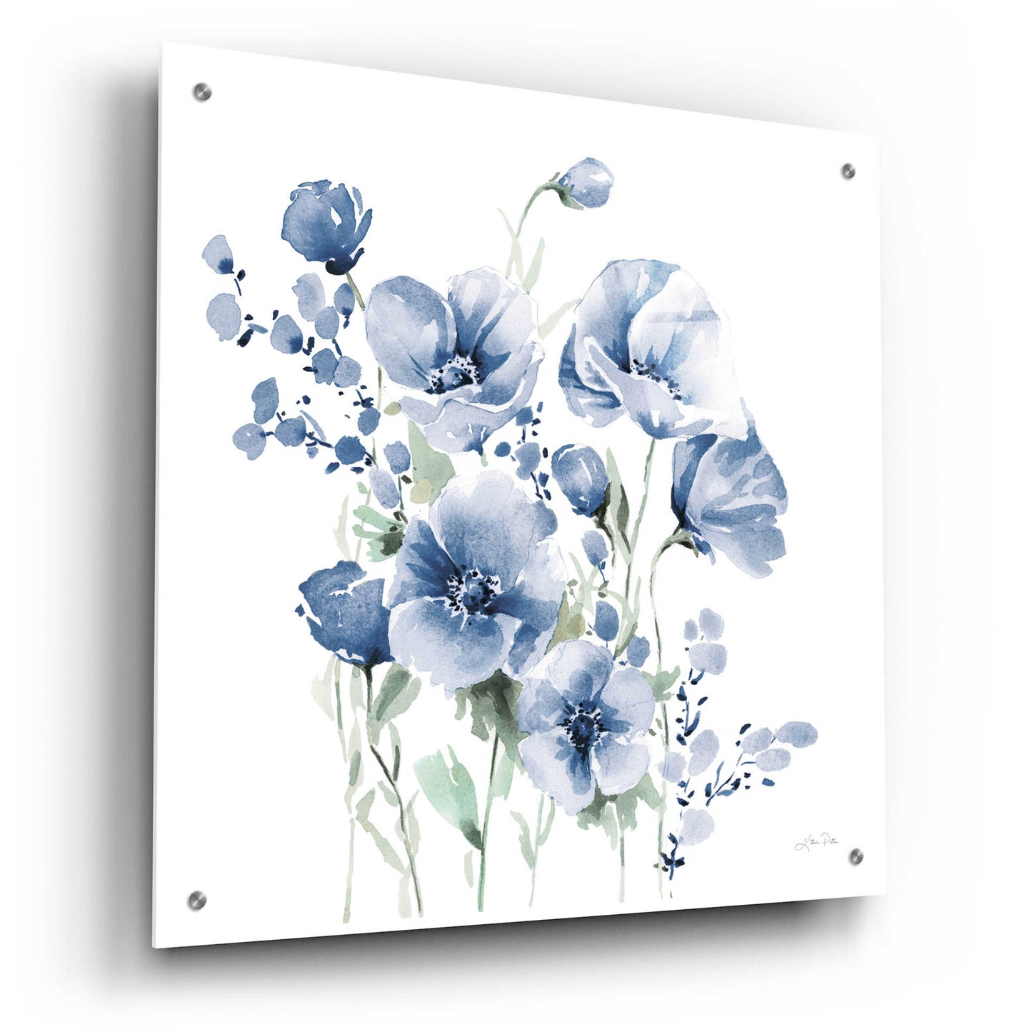 Epic Art 'Secret Garden Bouquet II Blue' by Katrina Pete, Acrylic Glass Wall Art,24x24