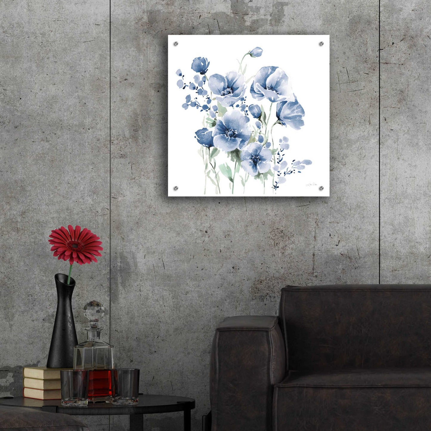 Epic Art 'Secret Garden Bouquet II Blue' by Katrina Pete, Acrylic Glass Wall Art,24x24