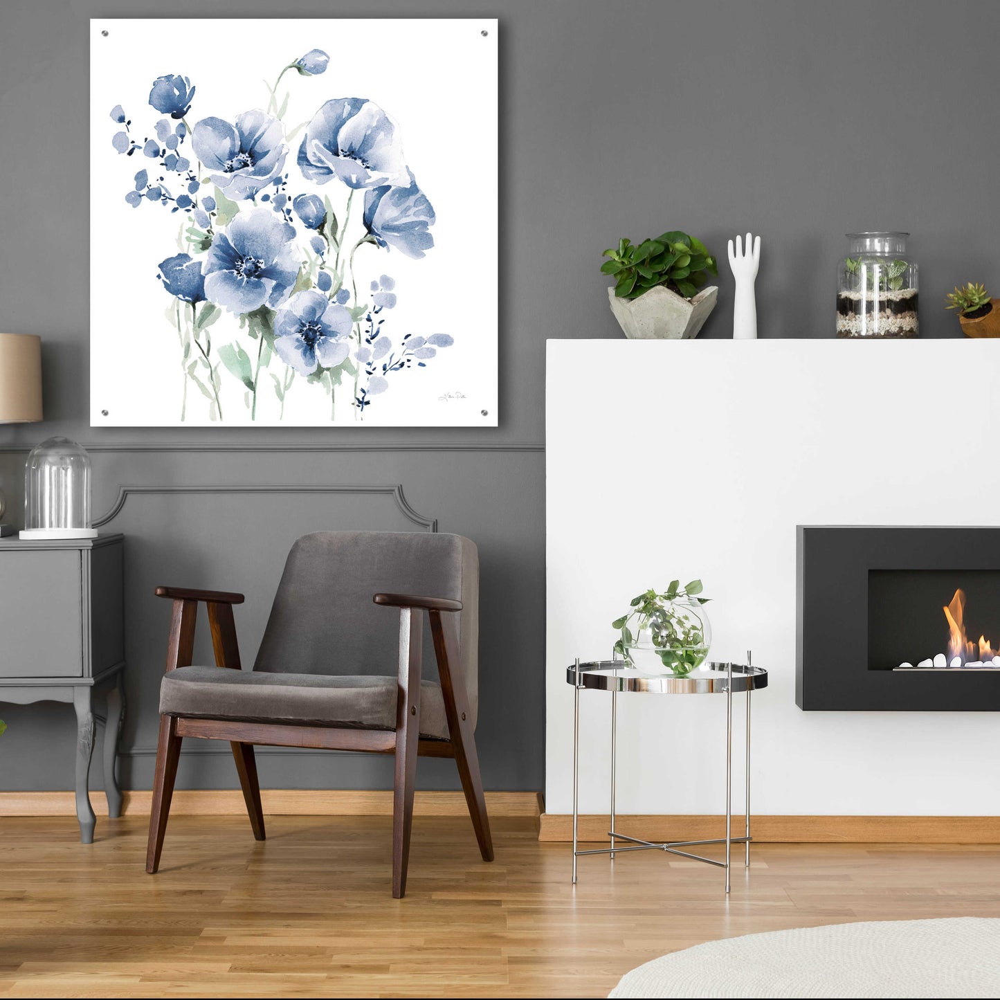 Epic Art 'Secret Garden Bouquet II Blue' by Katrina Pete, Acrylic Glass Wall Art,36x36