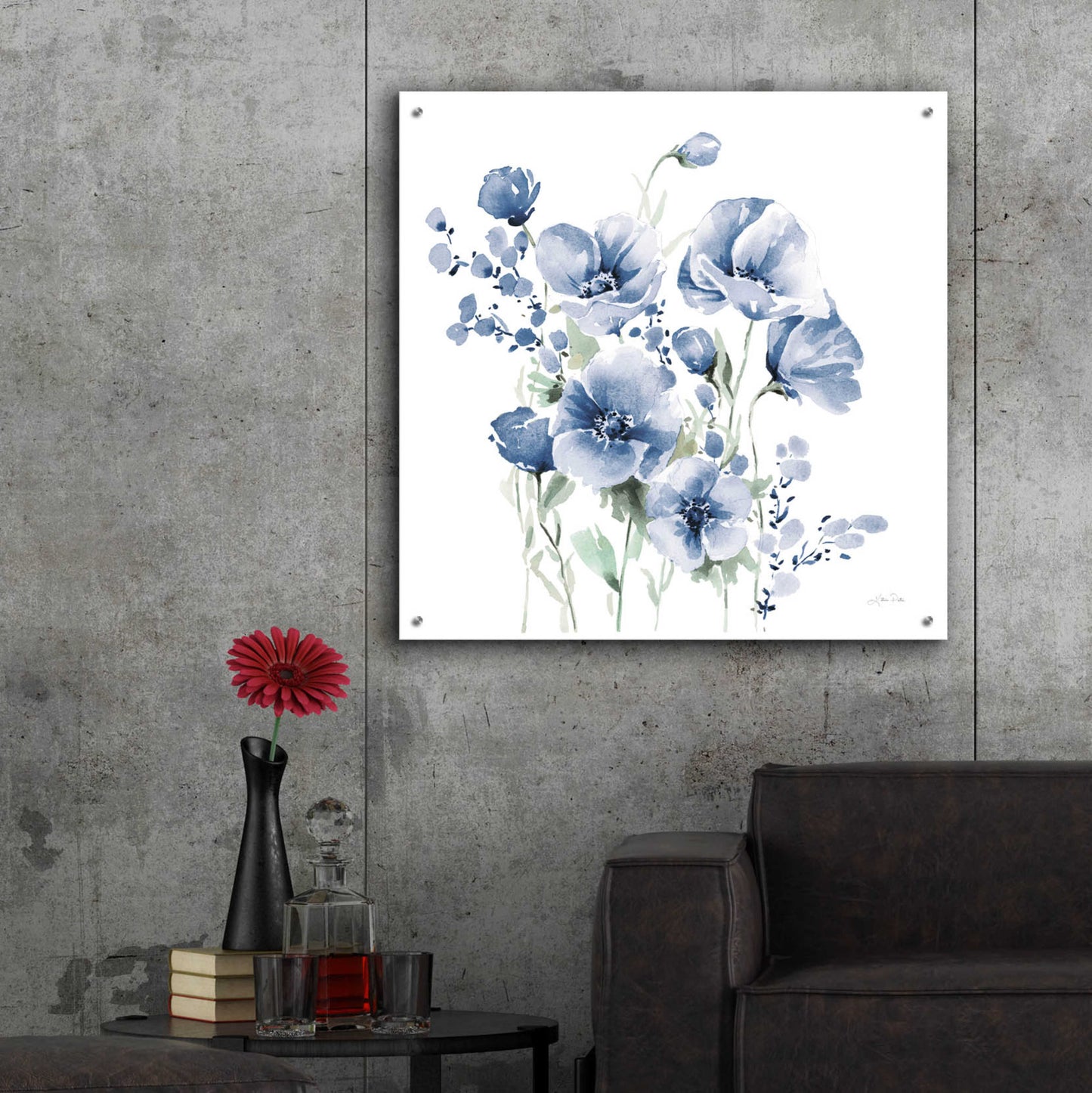 Epic Art 'Secret Garden Bouquet II Blue' by Katrina Pete, Acrylic Glass Wall Art,36x36