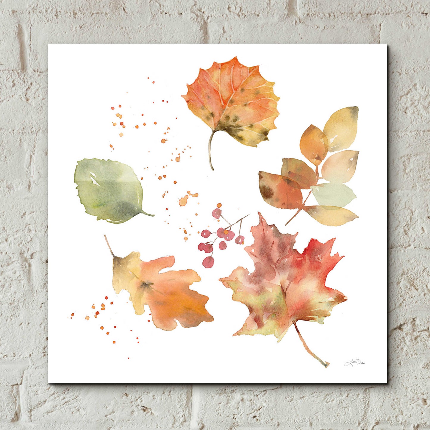 Epic Art 'Falling Leaves I' by Katrina Pete, Acrylic Glass Wall Art,12x12