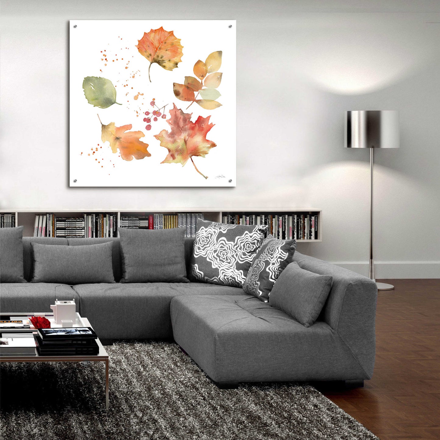 Epic Art 'Falling Leaves I' by Katrina Pete, Acrylic Glass Wall Art,36x36