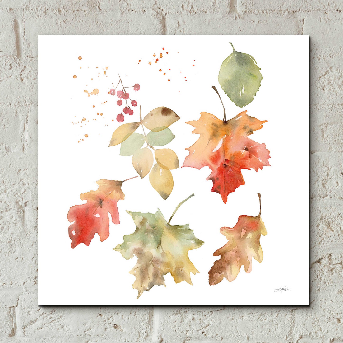 Epic Art 'Falling Leaves II' by Katrina Pete, Acrylic Glass Wall Art,12x12