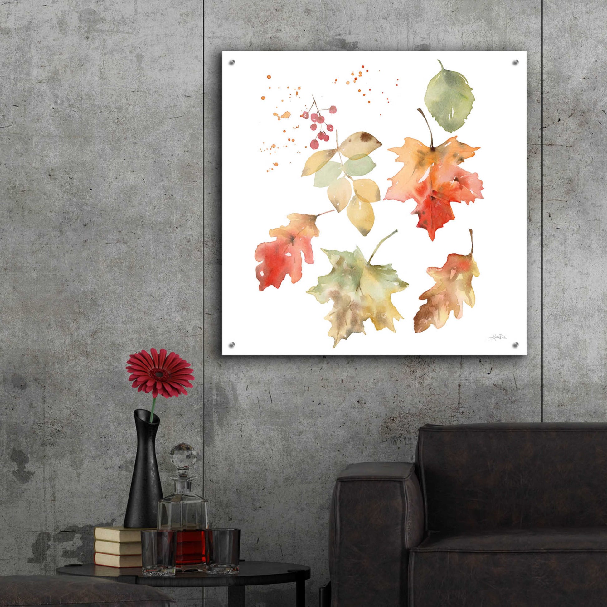 Epic Art 'Falling Leaves II' by Katrina Pete, Acrylic Glass Wall Art,36x36