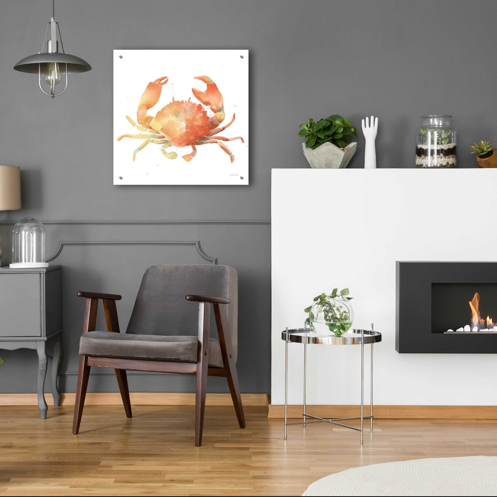 Epic Art 'Summertime Crab' by Katrina Pete, Acrylic Glass Wall Art,24x24