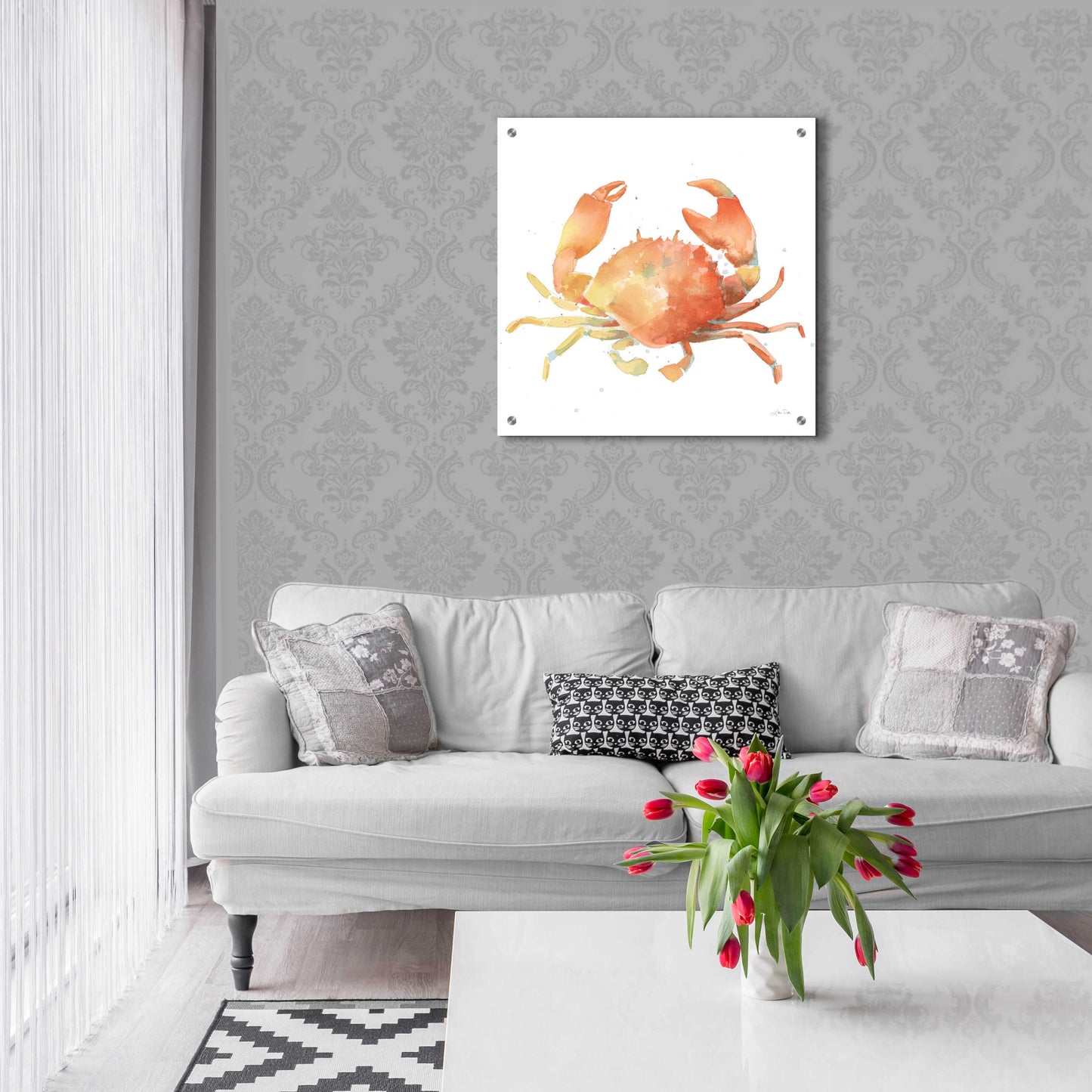 Epic Art 'Summertime Crab' by Katrina Pete, Acrylic Glass Wall Art,24x24