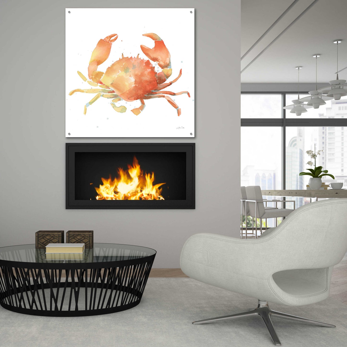 Epic Art 'Summertime Crab' by Katrina Pete, Acrylic Glass Wall Art,36x36