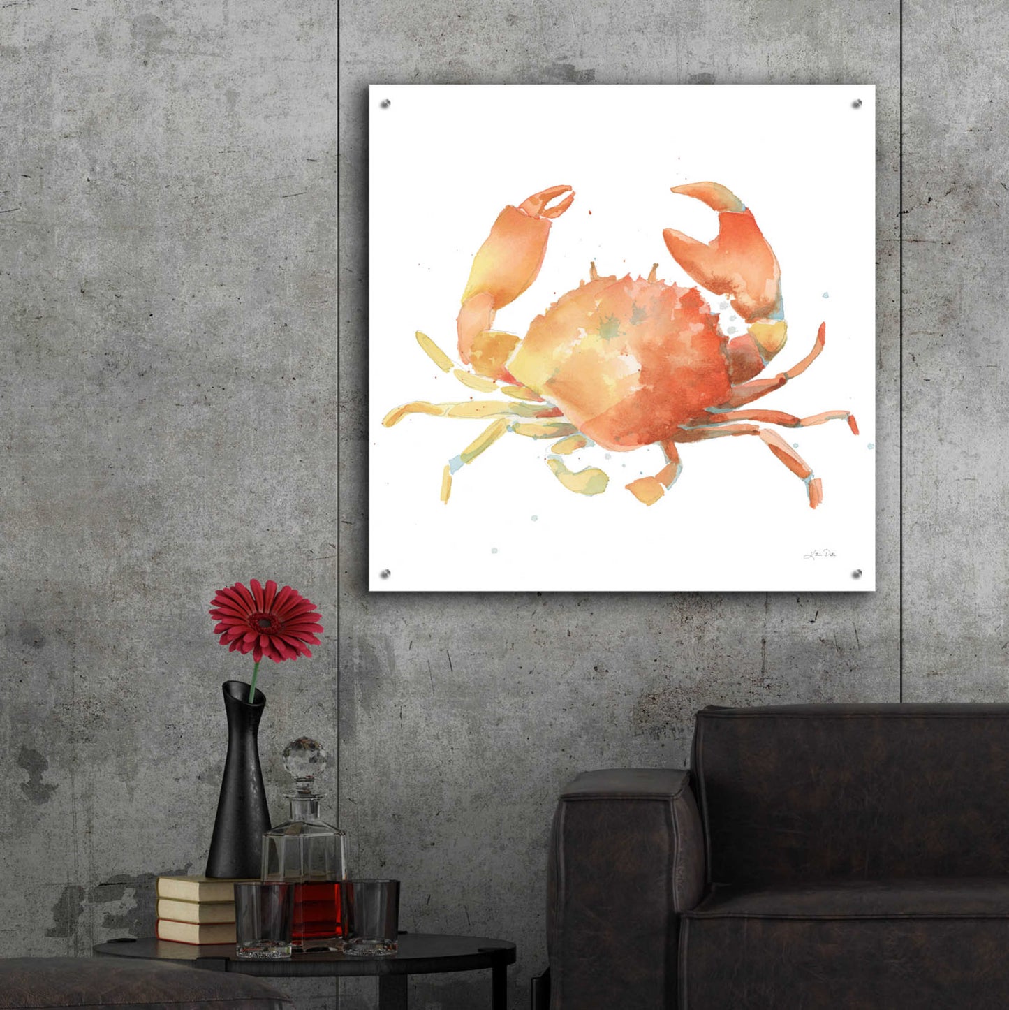 Epic Art 'Summertime Crab' by Katrina Pete, Acrylic Glass Wall Art,36x36