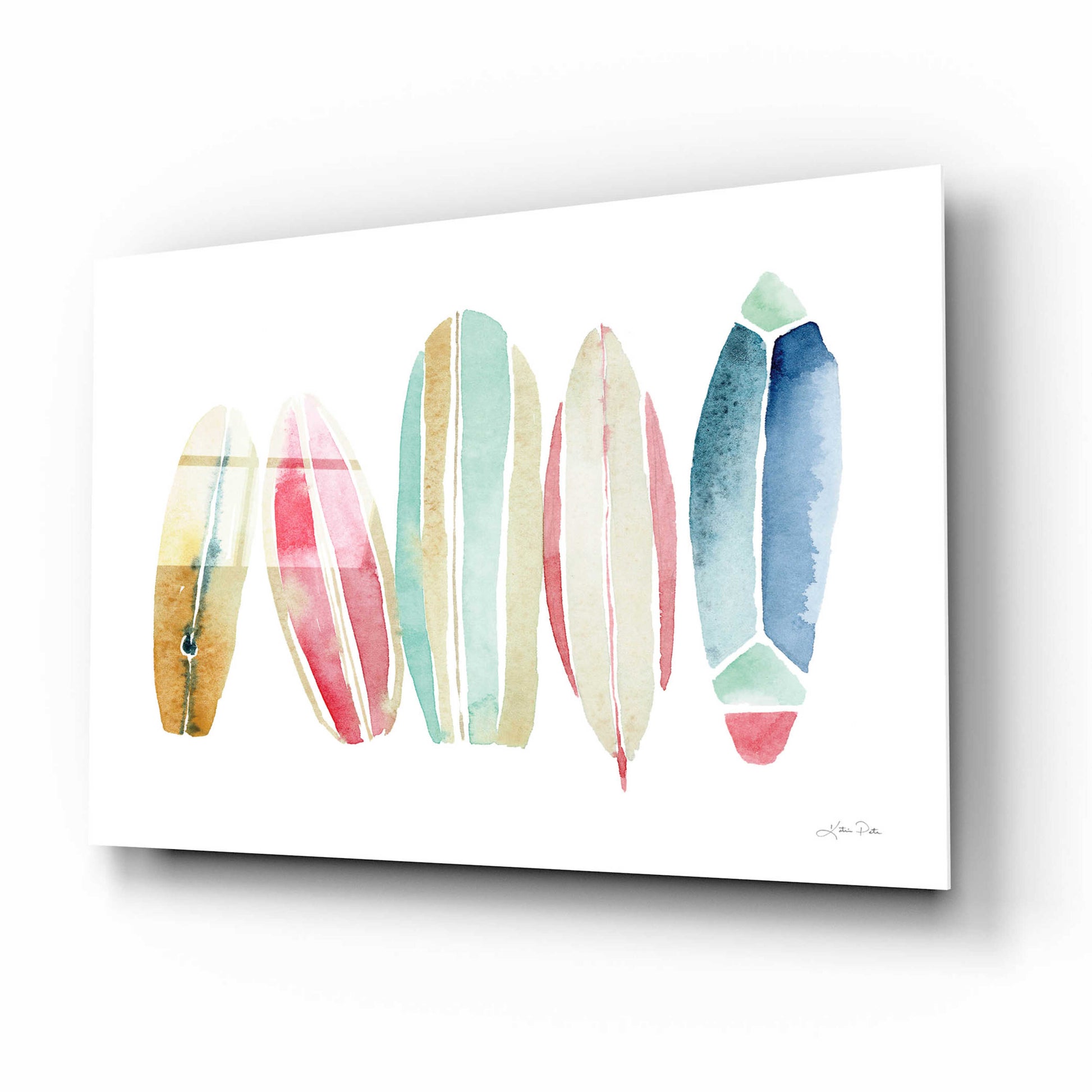 Epic Art 'Surfboards in a Row' by Katrina Pete, Acrylic Glass Wall Art,16x12