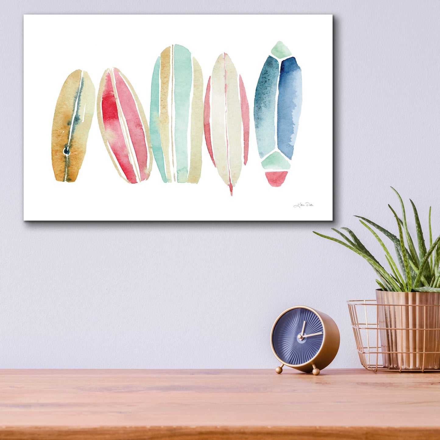 Epic Art 'Surfboards in a Row' by Katrina Pete, Acrylic Glass Wall Art,16x12