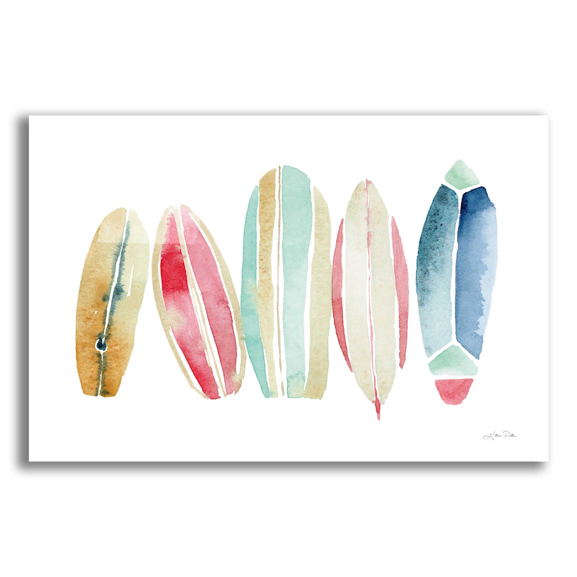 Epic Art 'Surfboards in a Row' by Katrina Pete, Acrylic Glass Wall Art,16x12