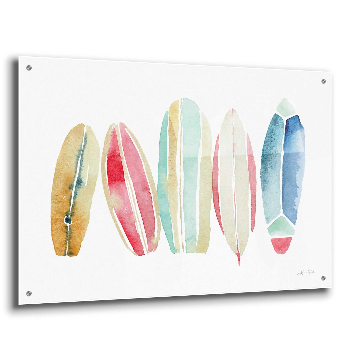 Epic Art 'Surfboards in a Row' by Katrina Pete, Acrylic Glass Wall Art,36x24