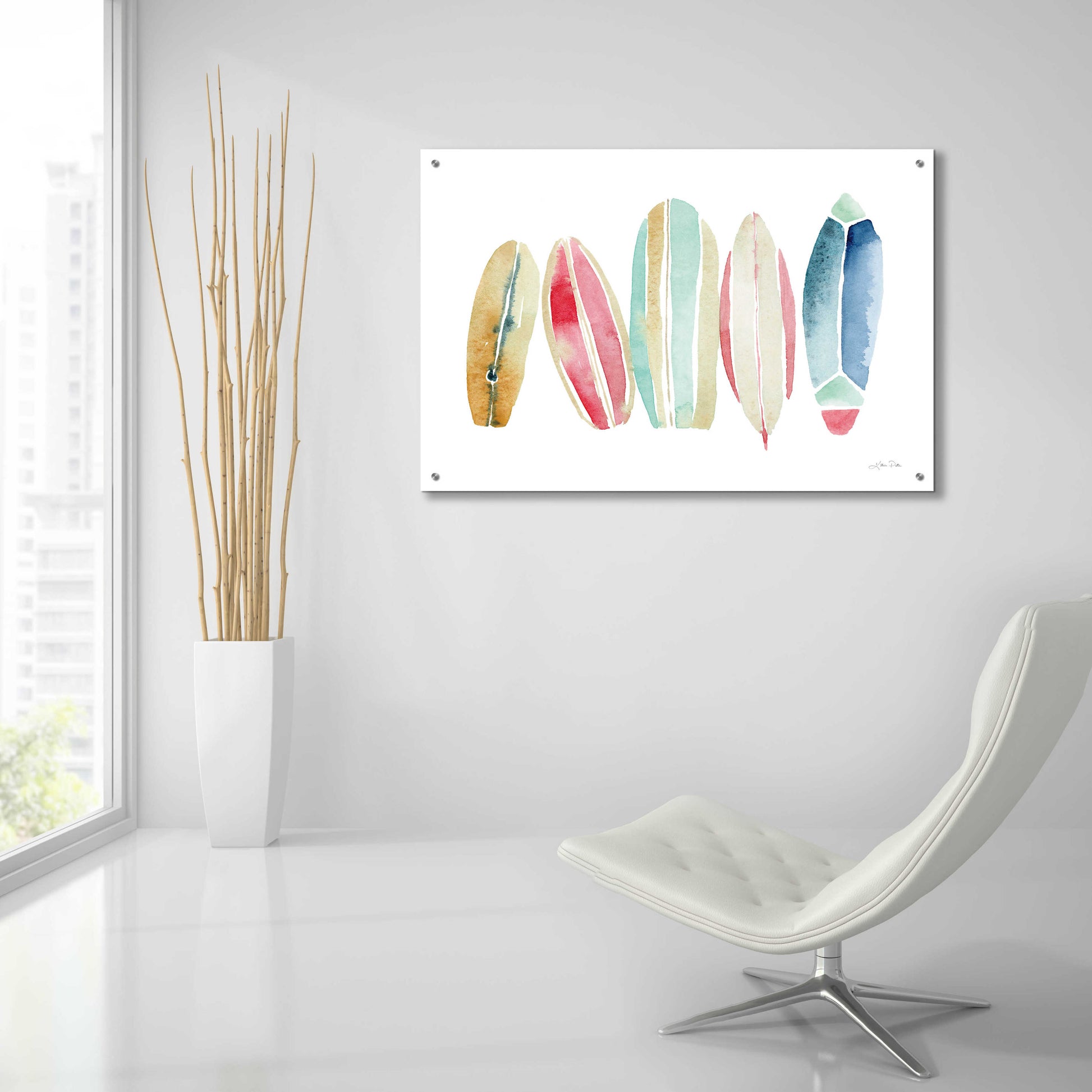 Epic Art 'Surfboards in a Row' by Katrina Pete, Acrylic Glass Wall Art,36x24