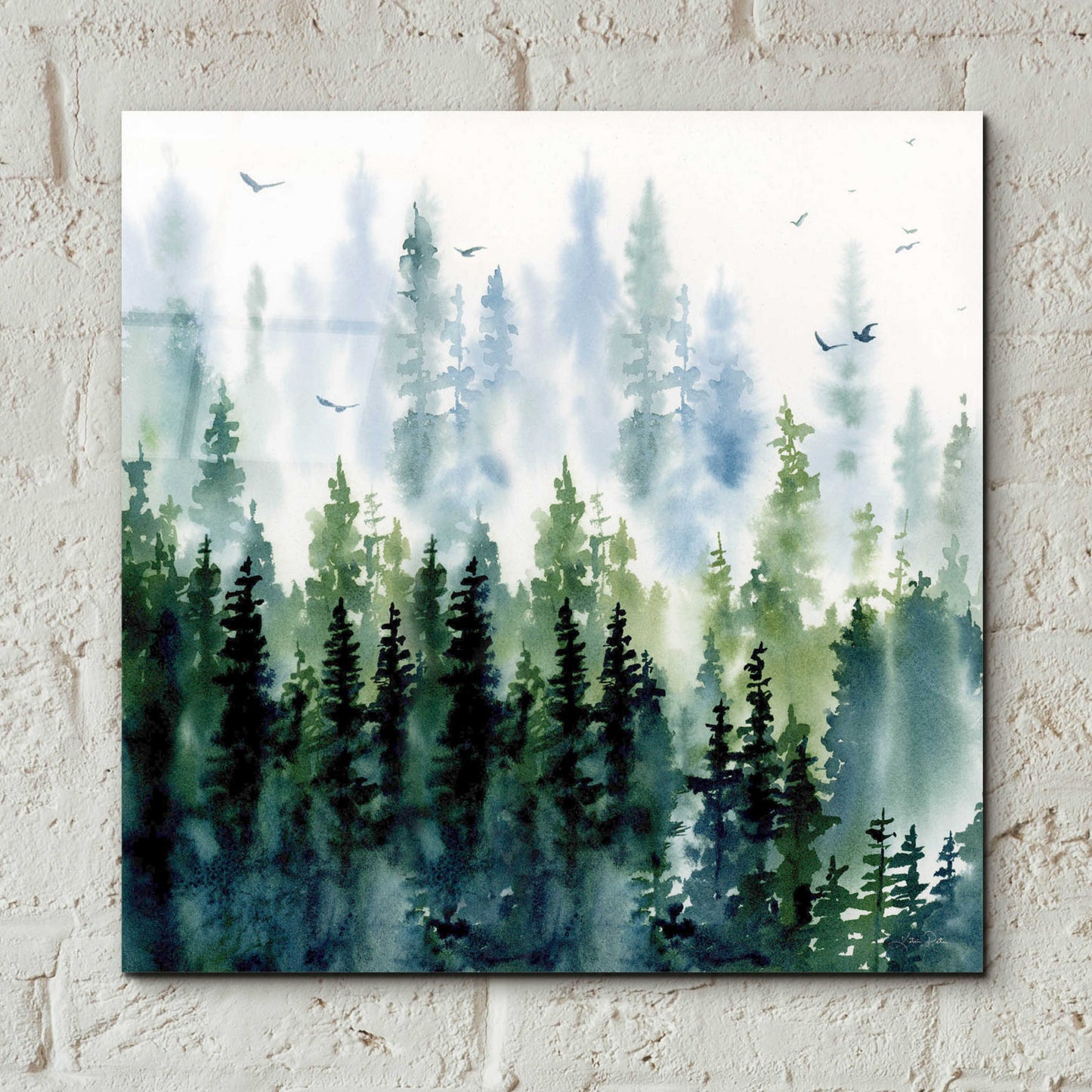 Epic Art 'Evening Treeline Sq' by Katrina Pete, Acrylic Glass Wall Art,12x12