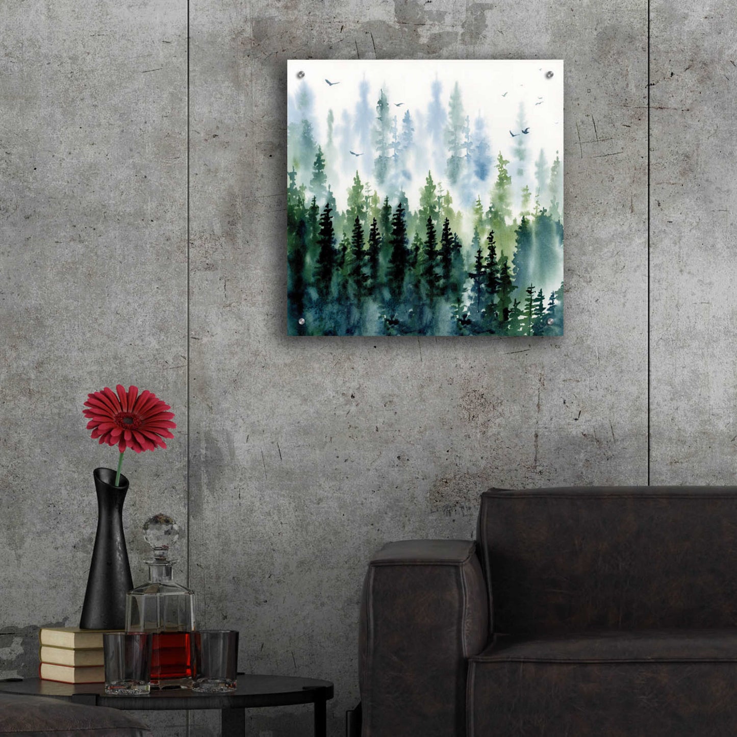 Epic Art 'Evening Treeline Sq' by Katrina Pete, Acrylic Glass Wall Art,24x24