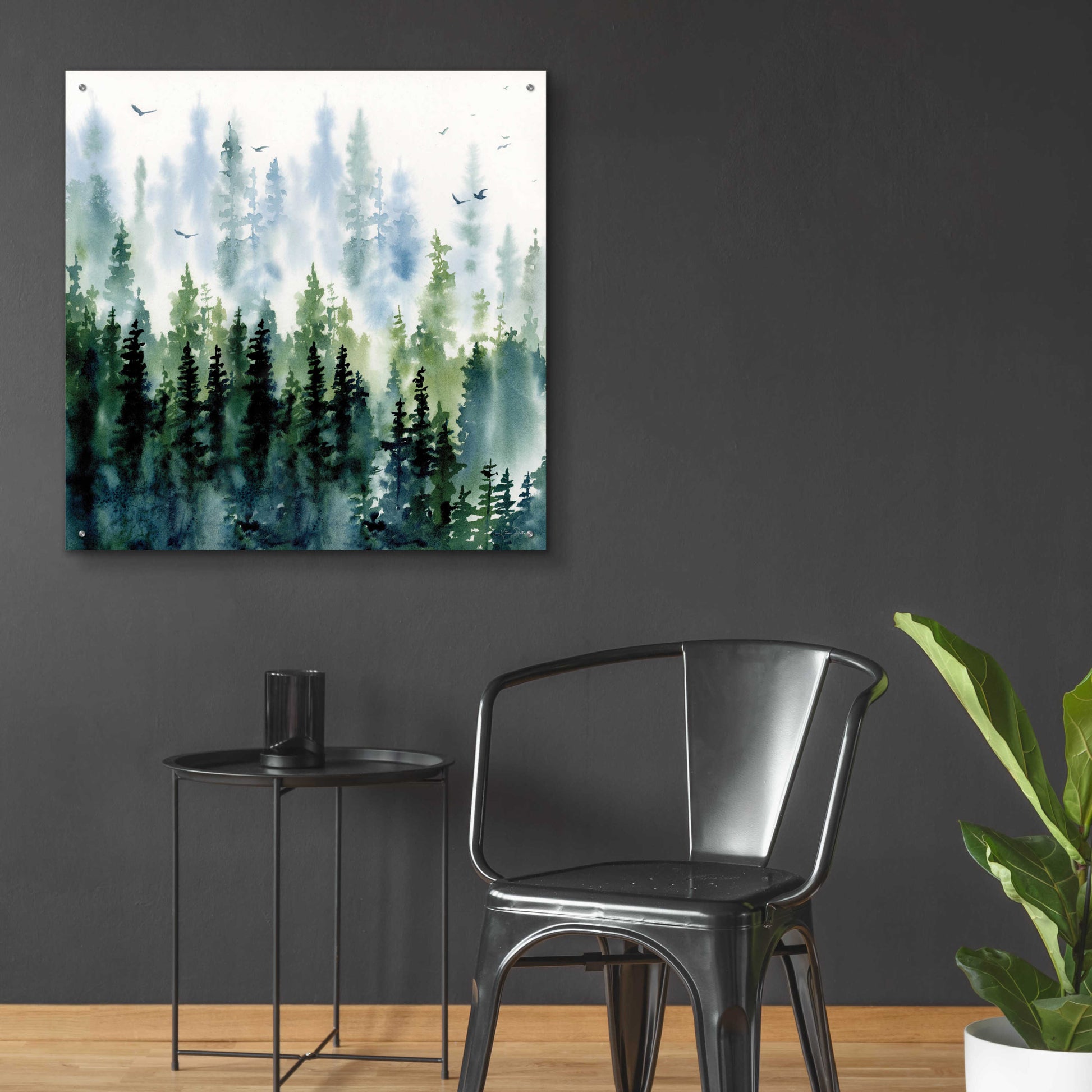 Epic Art 'Evening Treeline Sq' by Katrina Pete, Acrylic Glass Wall Art,36x36