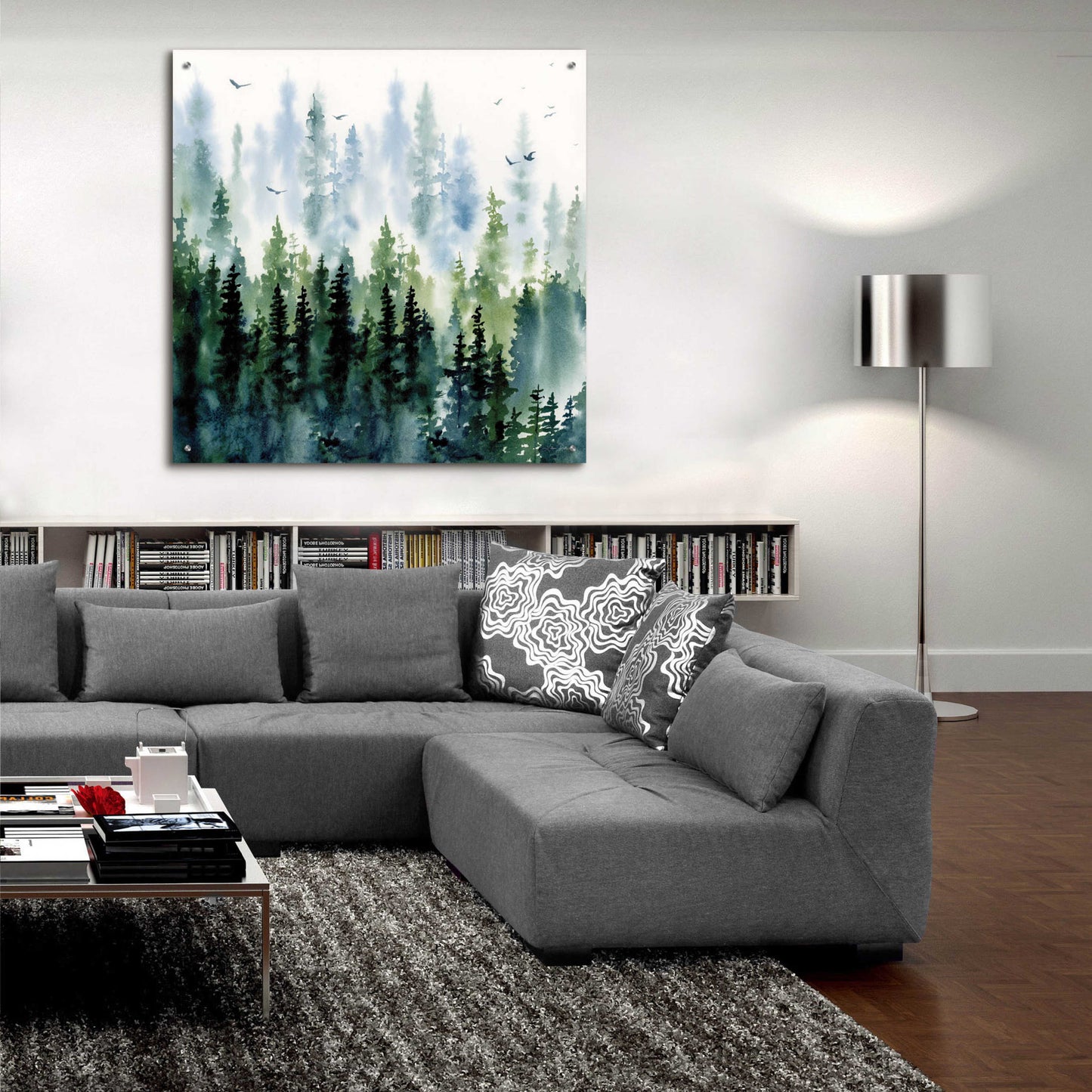 Epic Art 'Evening Treeline Sq' by Katrina Pete, Acrylic Glass Wall Art,36x36