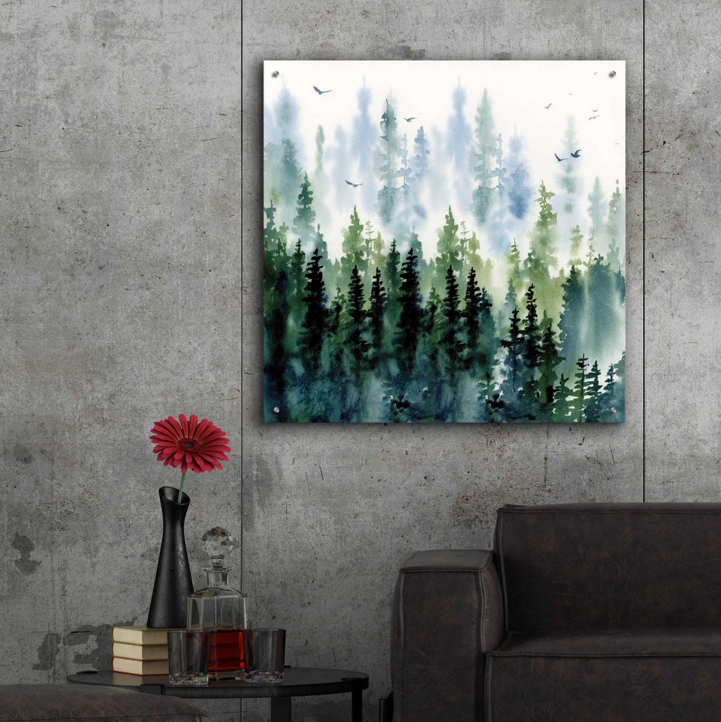 Epic Art 'Evening Treeline Sq' by Katrina Pete, Acrylic Glass Wall Art,36x36