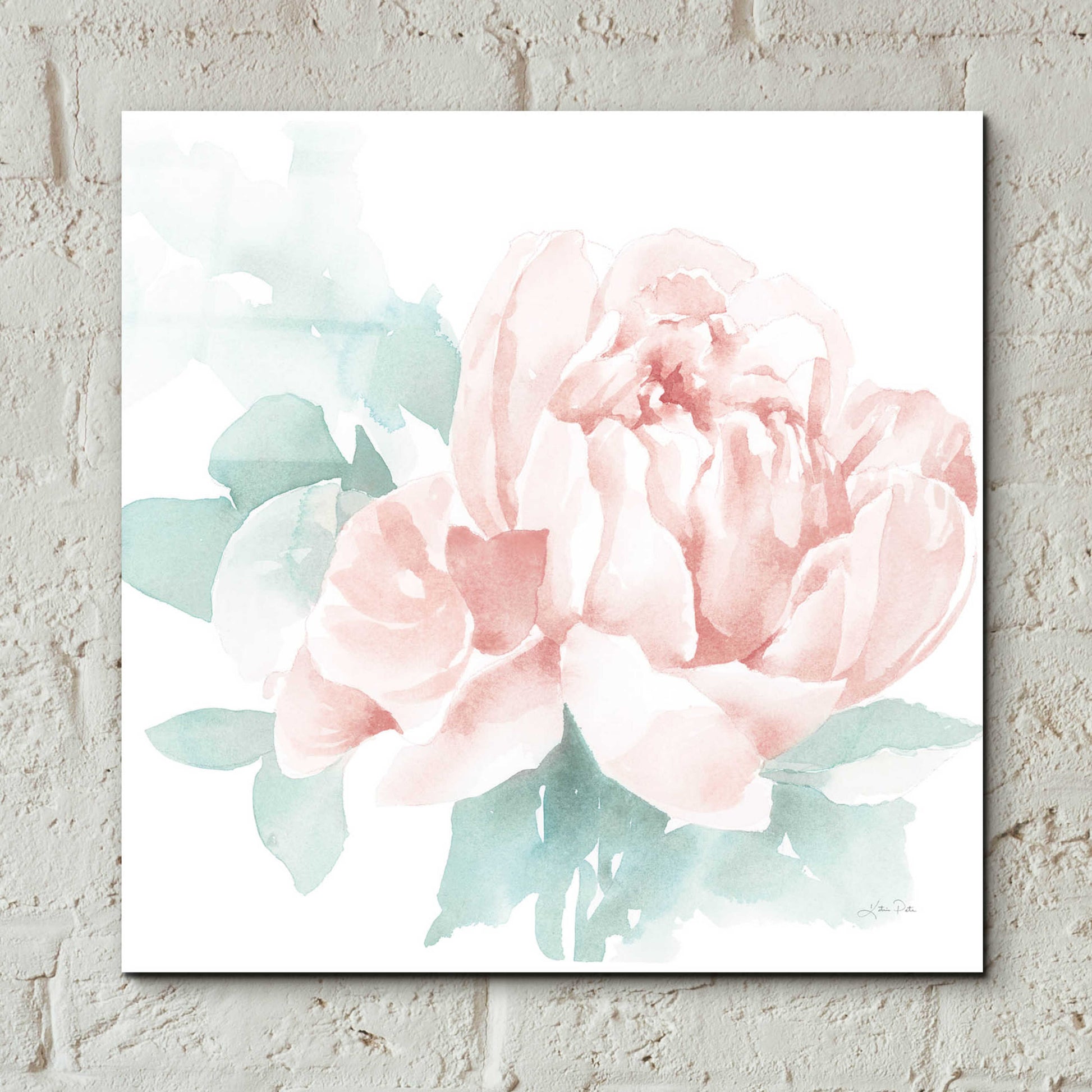 Epic Art 'Poetic Blooming I Pink' by Katrina Pete, Acrylic Glass Wall Art,12x12