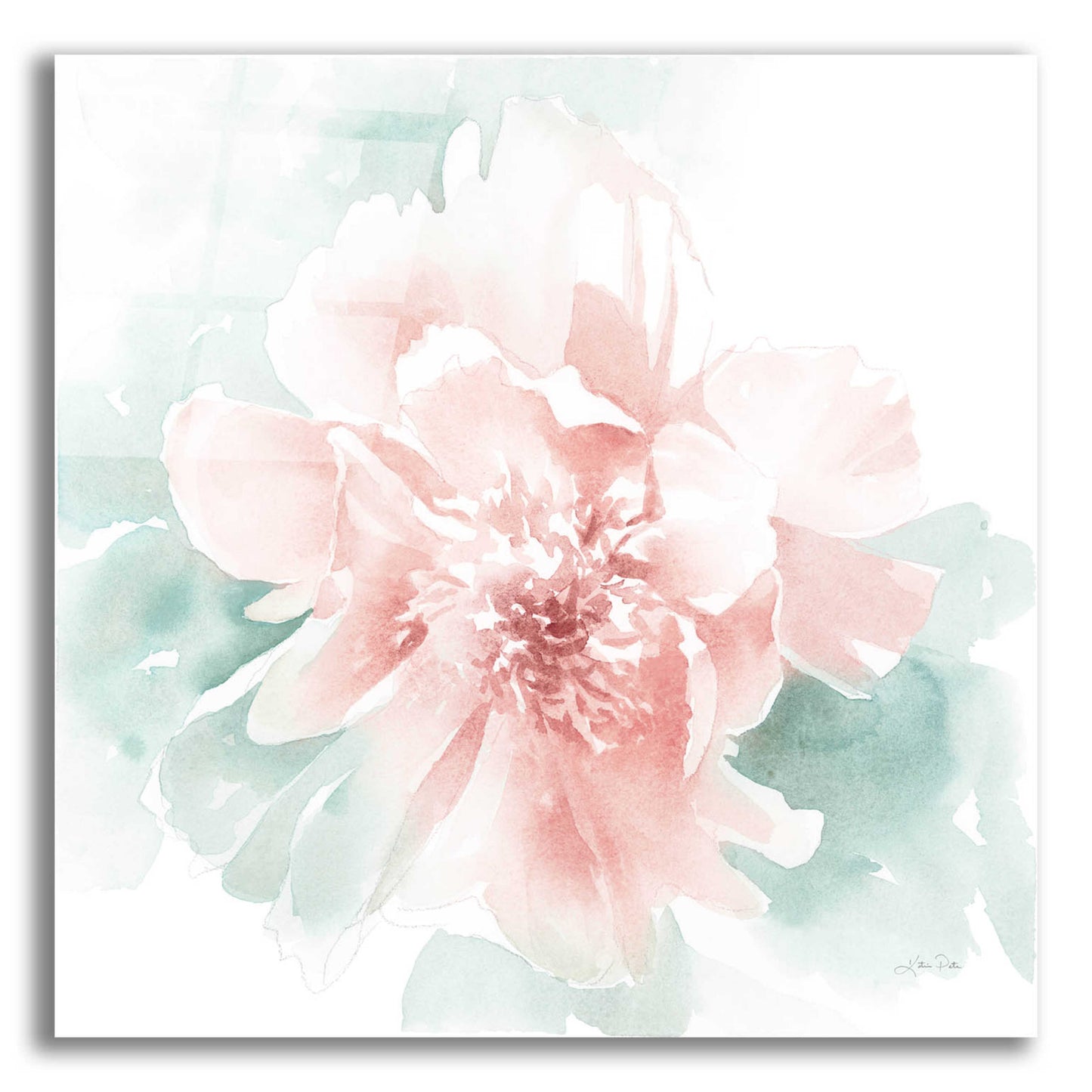 Epic Art 'Poetic Blooming II Pink' by Katrina Pete, Acrylic Glass Wall Art,12x12