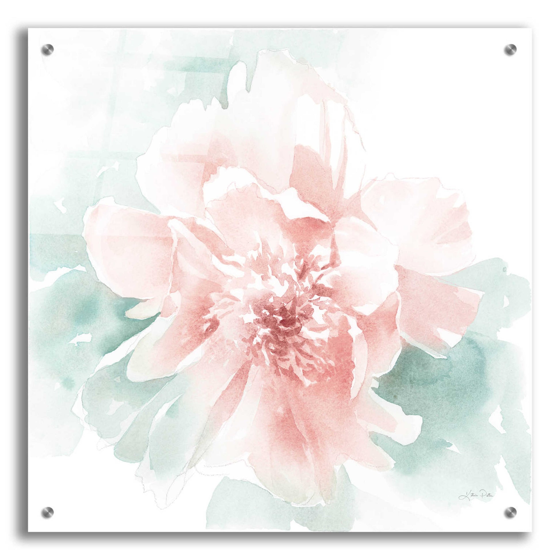 Epic Art 'Poetic Blooming II Pink' by Katrina Pete, Acrylic Glass Wall Art,24x24