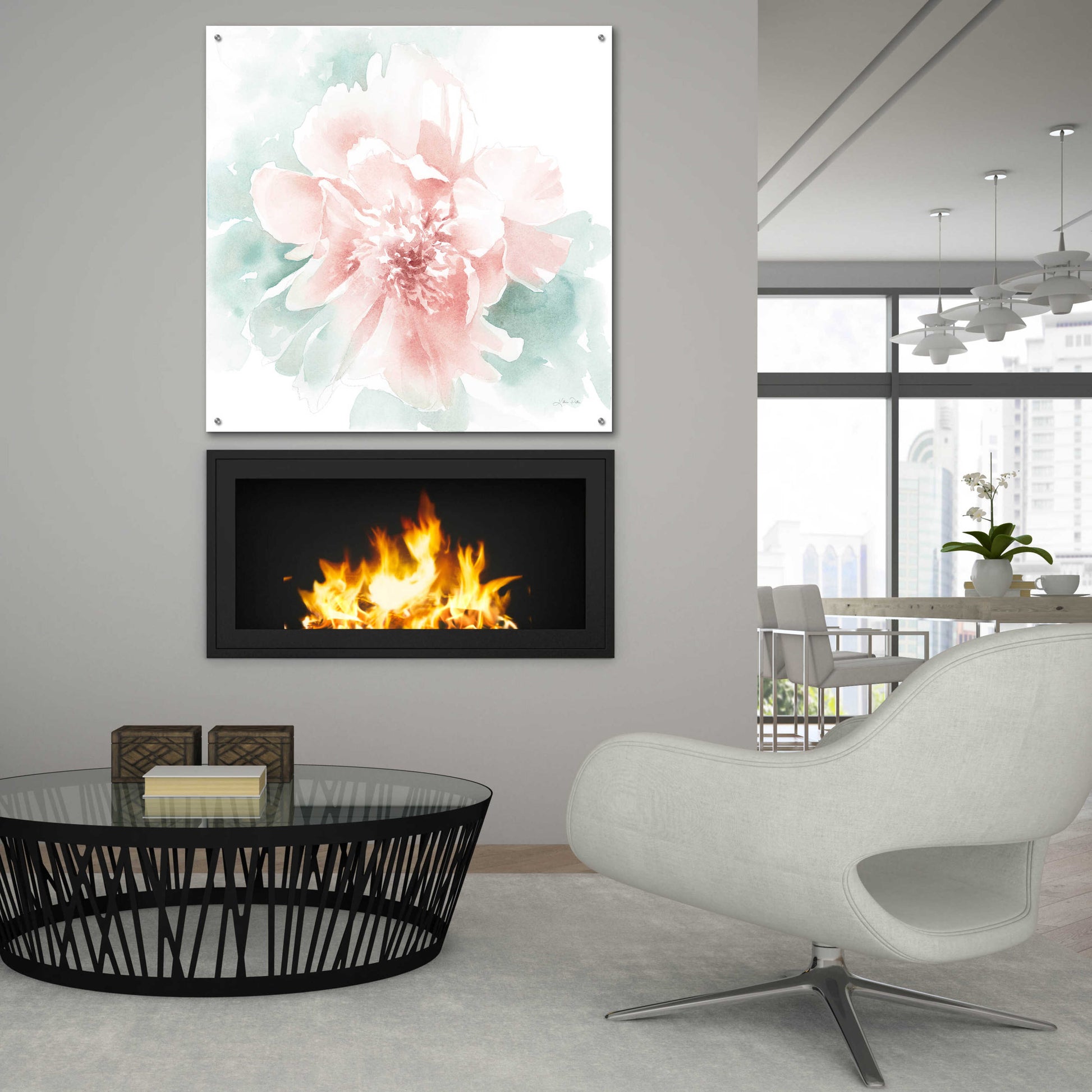 Epic Art 'Poetic Blooming II Pink' by Katrina Pete, Acrylic Glass Wall Art,36x36