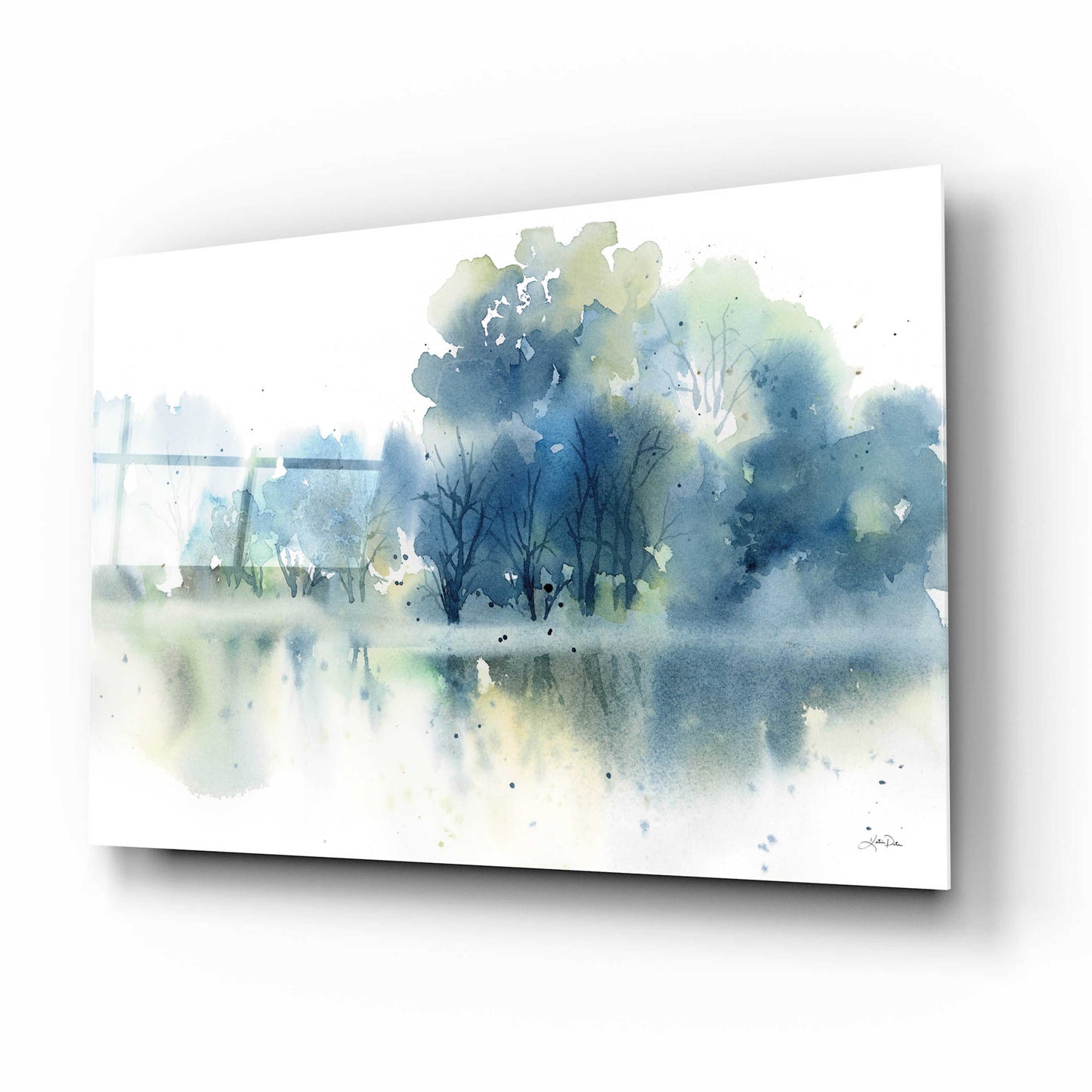 Epic Art 'Blue Pond Reflections' by Katrina Pete, Acrylic Glass Wall Art,16x12