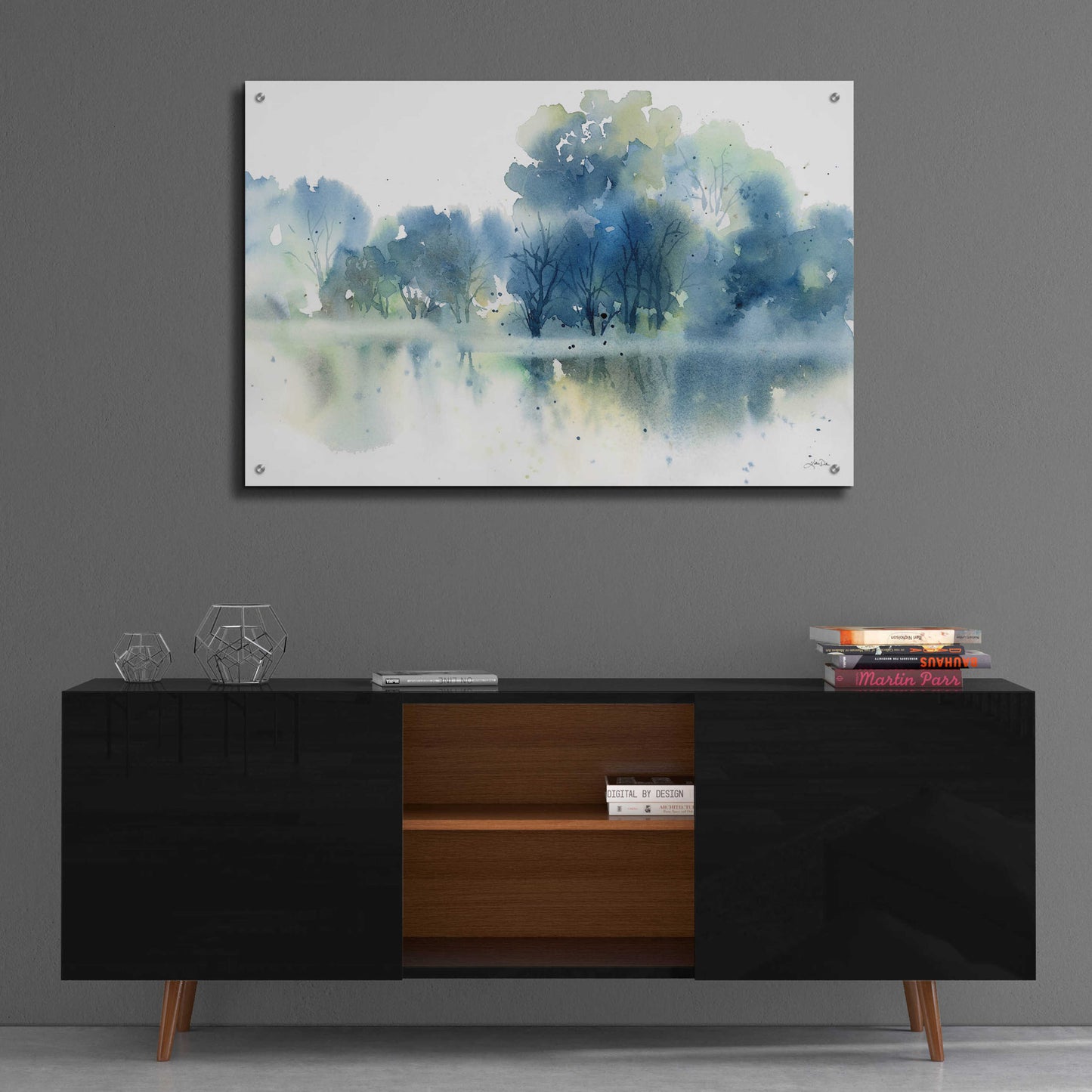 Epic Art 'Blue Pond Reflections' by Katrina Pete, Acrylic Glass Wall Art,36x24