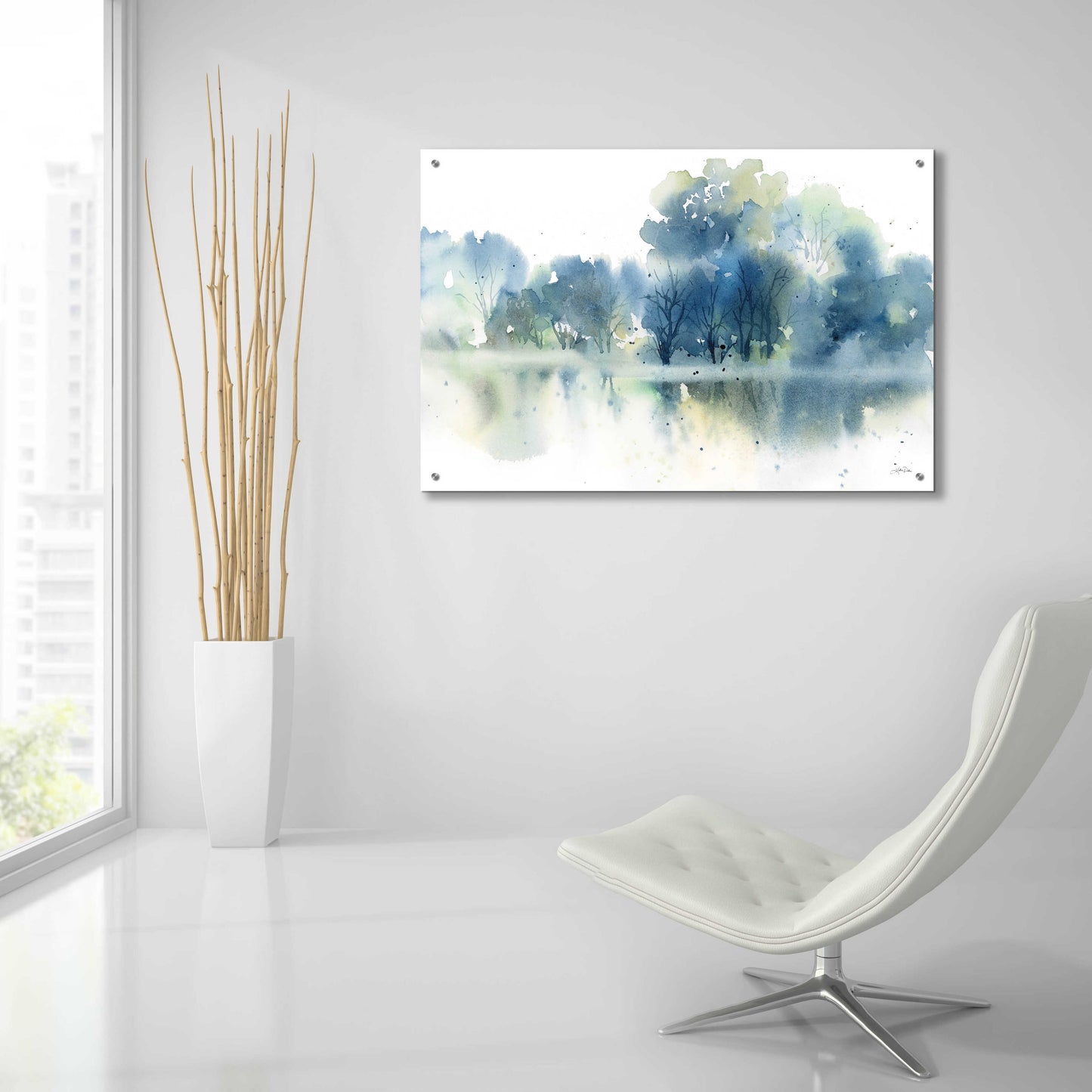 Epic Art 'Blue Pond Reflections' by Katrina Pete, Acrylic Glass Wall Art,36x24