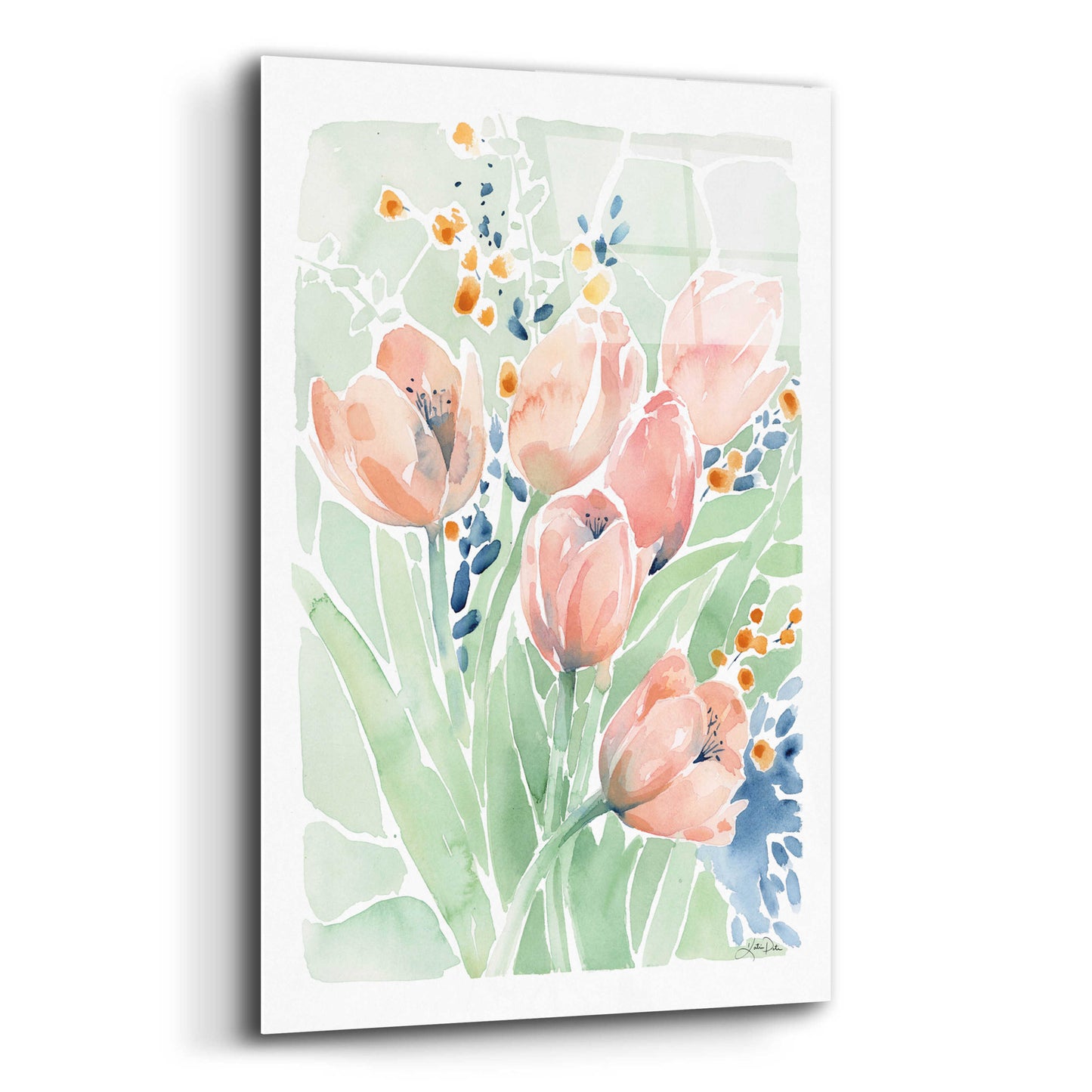 Epic Art 'Tulip Spray' by Katrina Pete, Acrylic Glass Wall Art,12x16