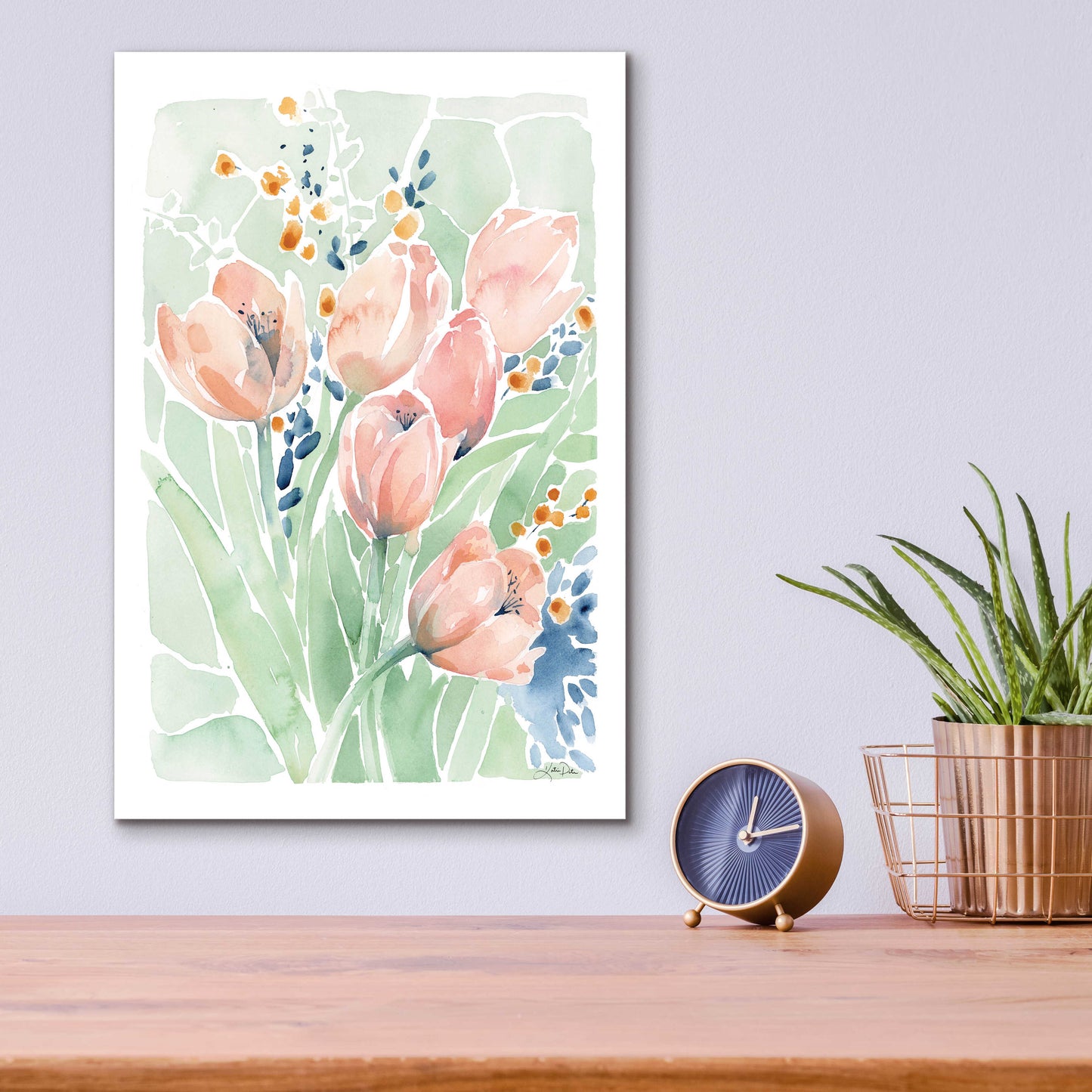 Epic Art 'Tulip Spray' by Katrina Pete, Acrylic Glass Wall Art,12x16