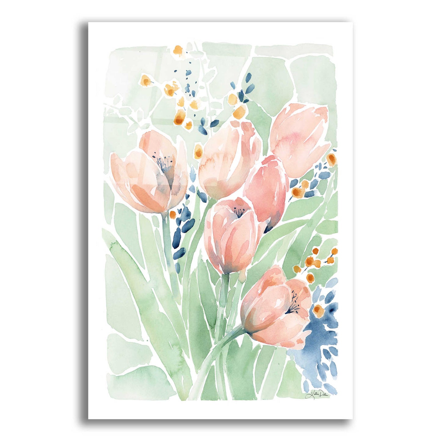 Epic Art 'Tulip Spray' by Katrina Pete, Acrylic Glass Wall Art,12x16