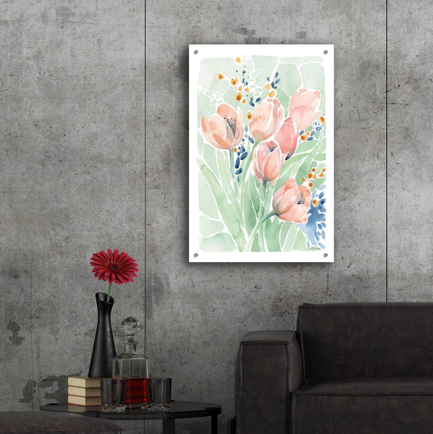 Epic Art 'Tulip Spray' by Katrina Pete, Acrylic Glass Wall Art,24x36