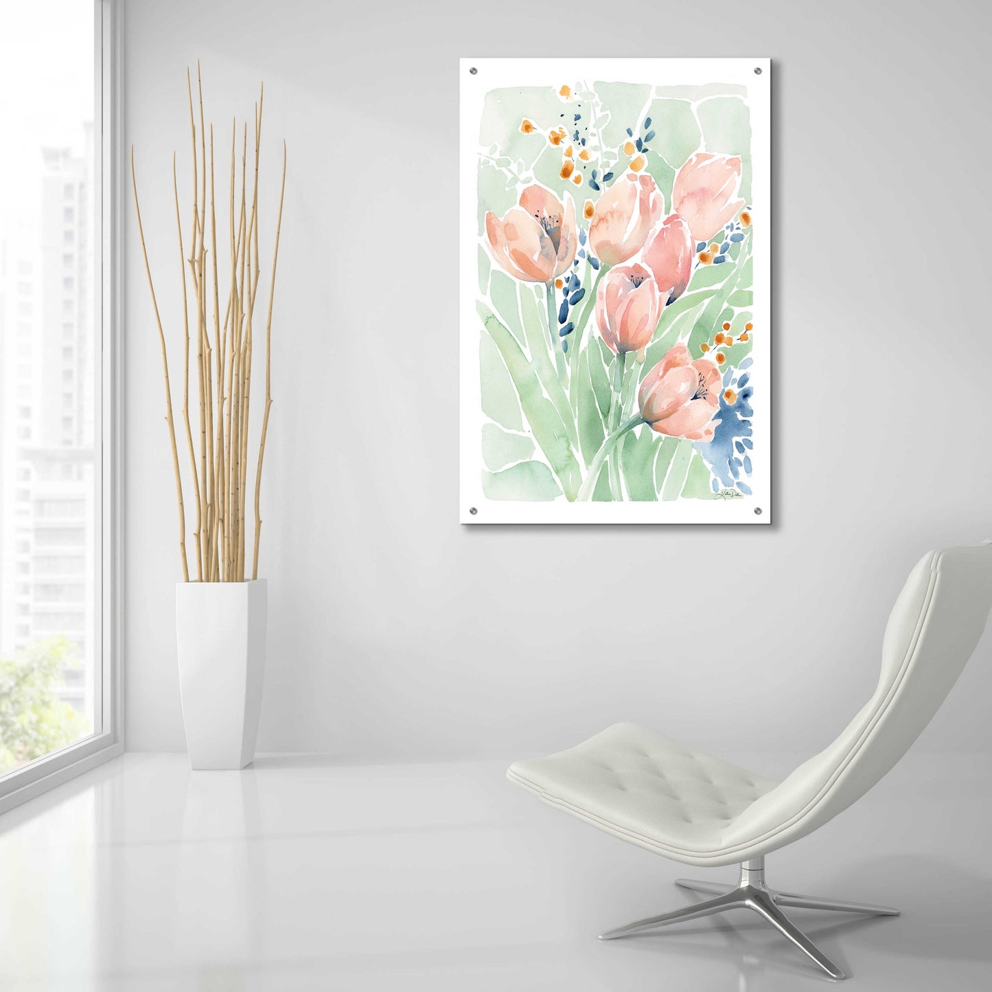 Epic Art 'Tulip Spray' by Katrina Pete, Acrylic Glass Wall Art,24x36