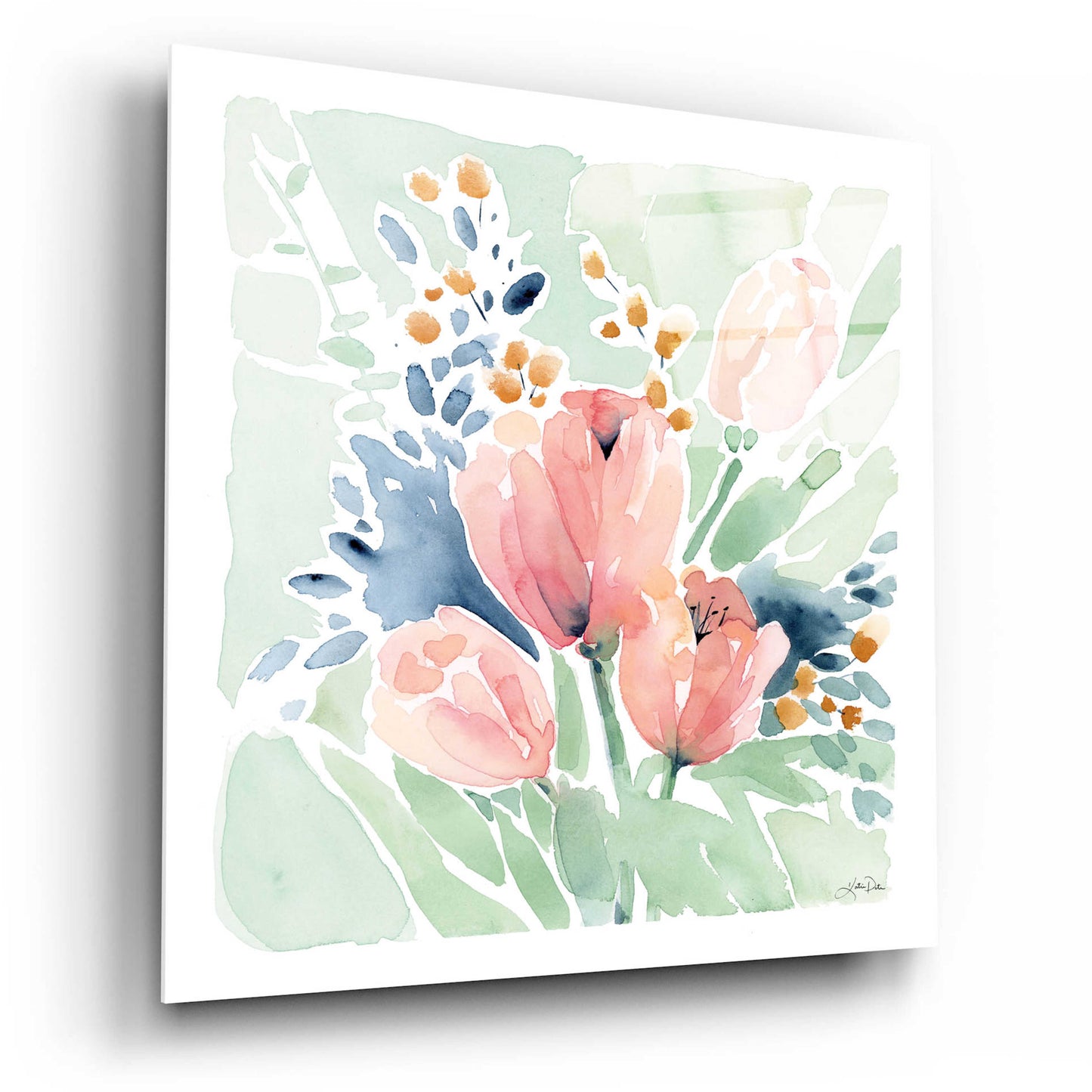 Epic Art 'Tulip Bower' by Katrina Pete, Acrylic Glass Wall Art,12x12