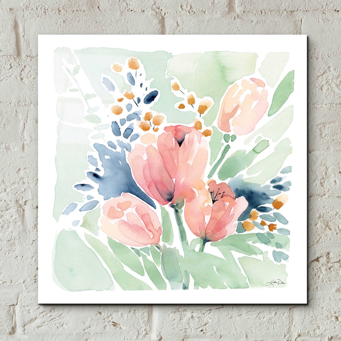 Epic Art 'Tulip Bower' by Katrina Pete, Acrylic Glass Wall Art,12x12