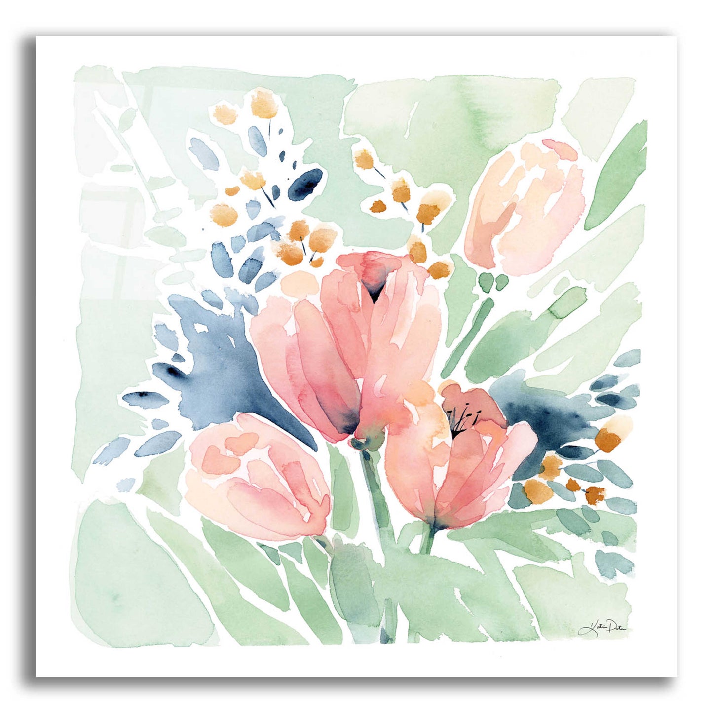 Epic Art 'Tulip Bower' by Katrina Pete, Acrylic Glass Wall Art,12x12